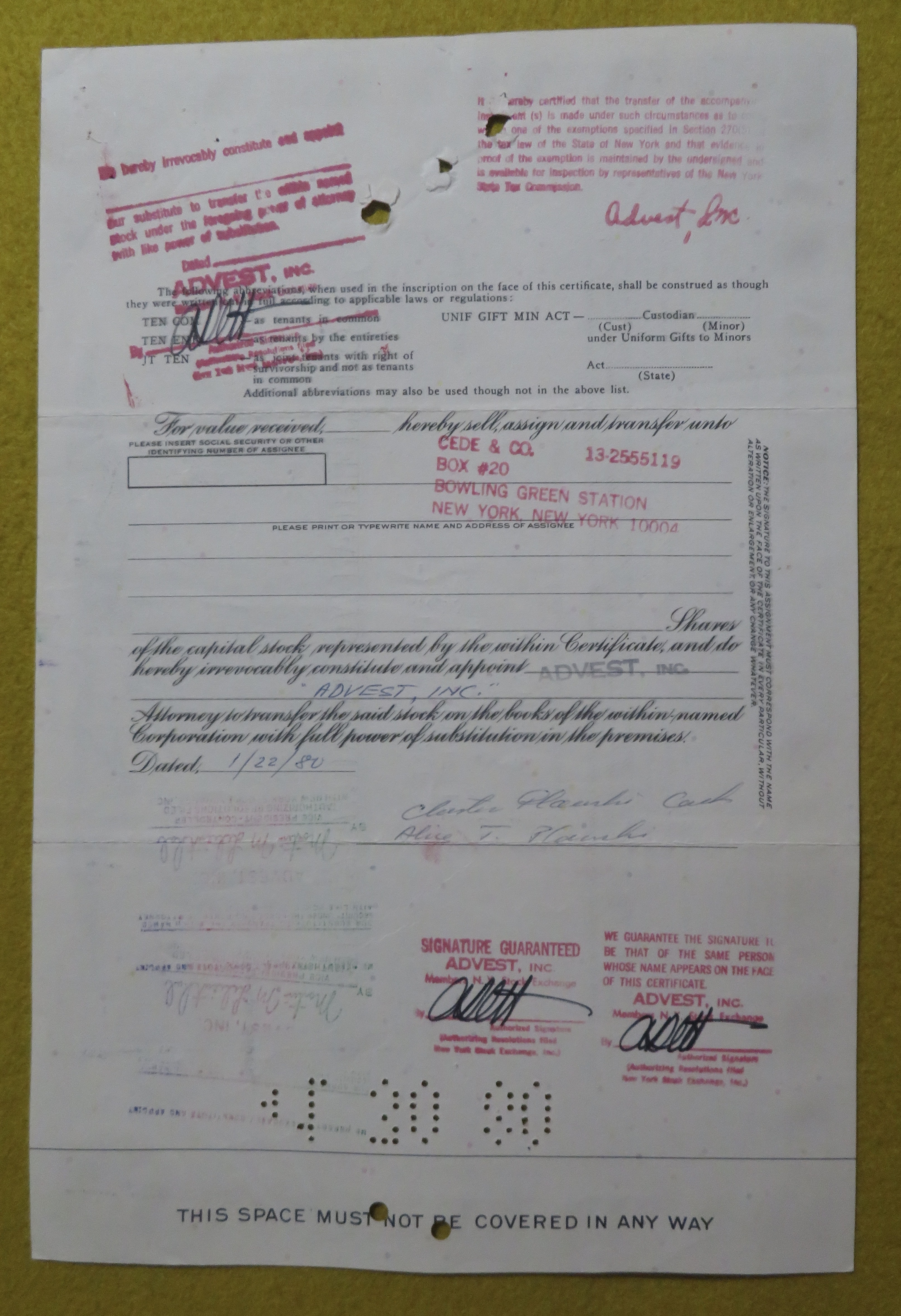 Stock Certificate October 24, 1967 Pan American Airways