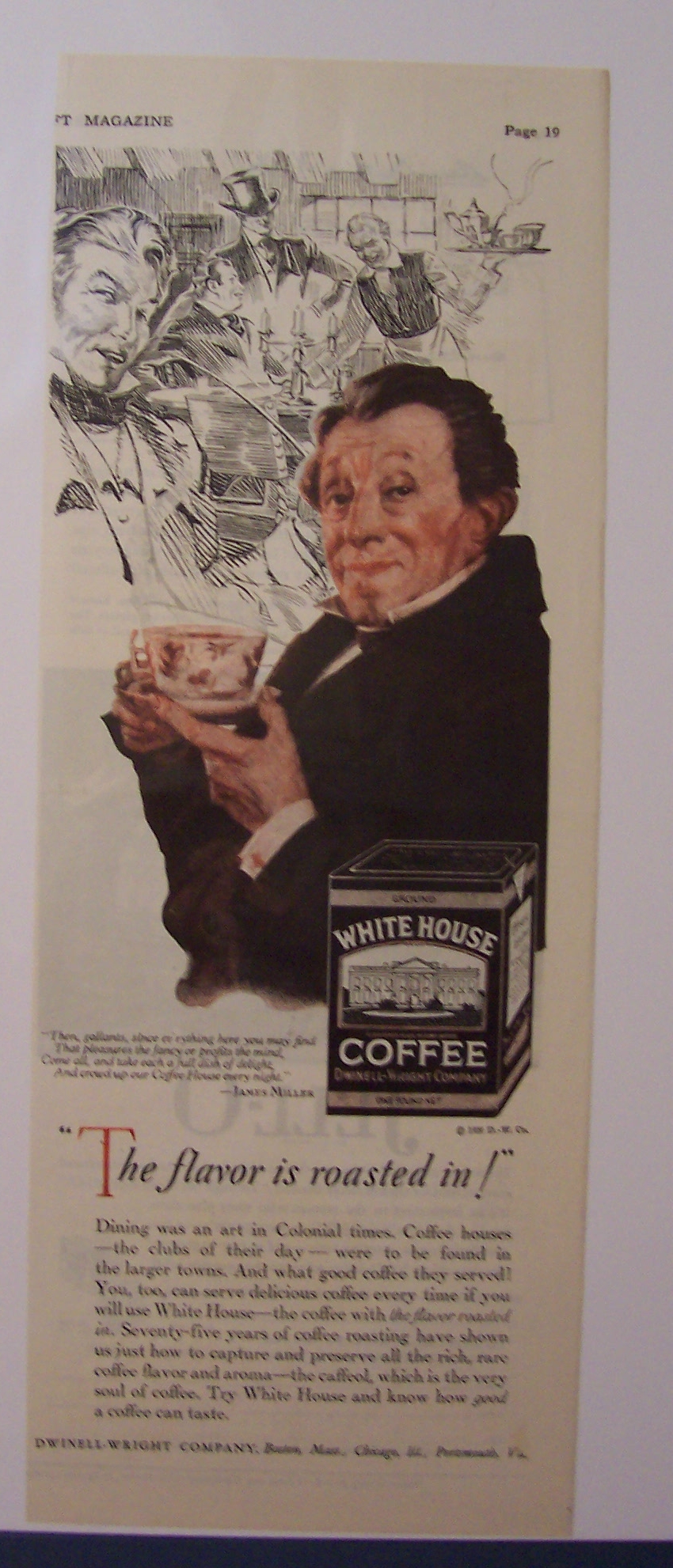 1928 White House Coffee with Man And A Cup Of Coffee