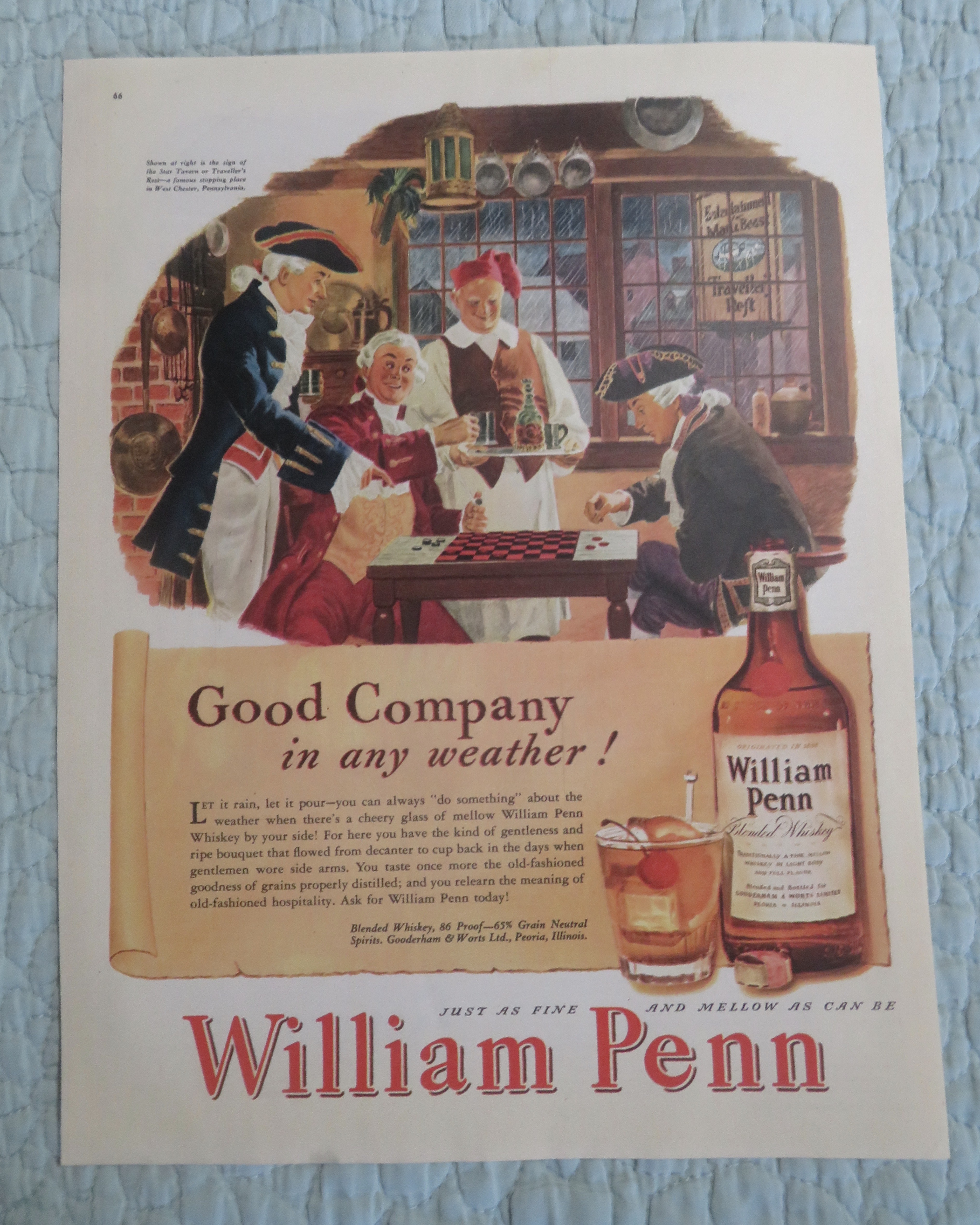 1947 William Penn Whiskey with Star Tavern