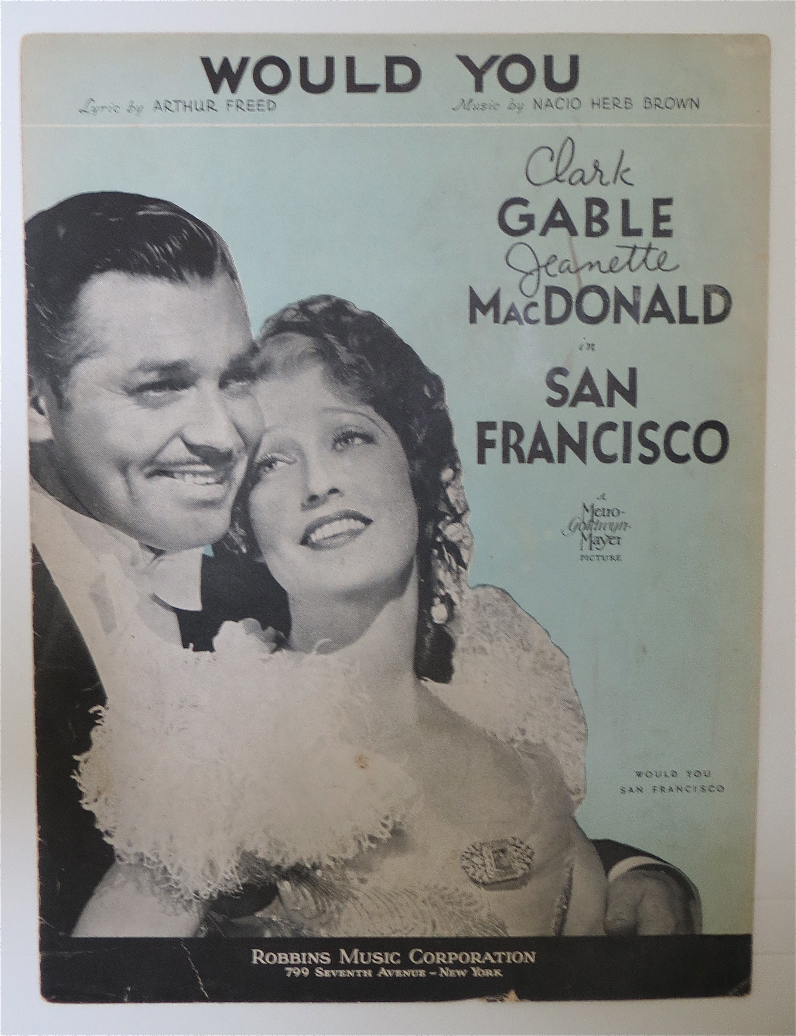Sheet Music For 1936 Would You (San Francisco)