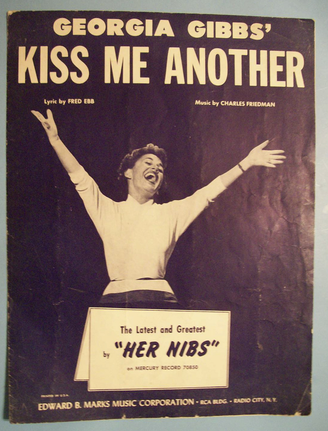 Sheet Music For 1956 Georgia Gibbs' Kiss Me Another
