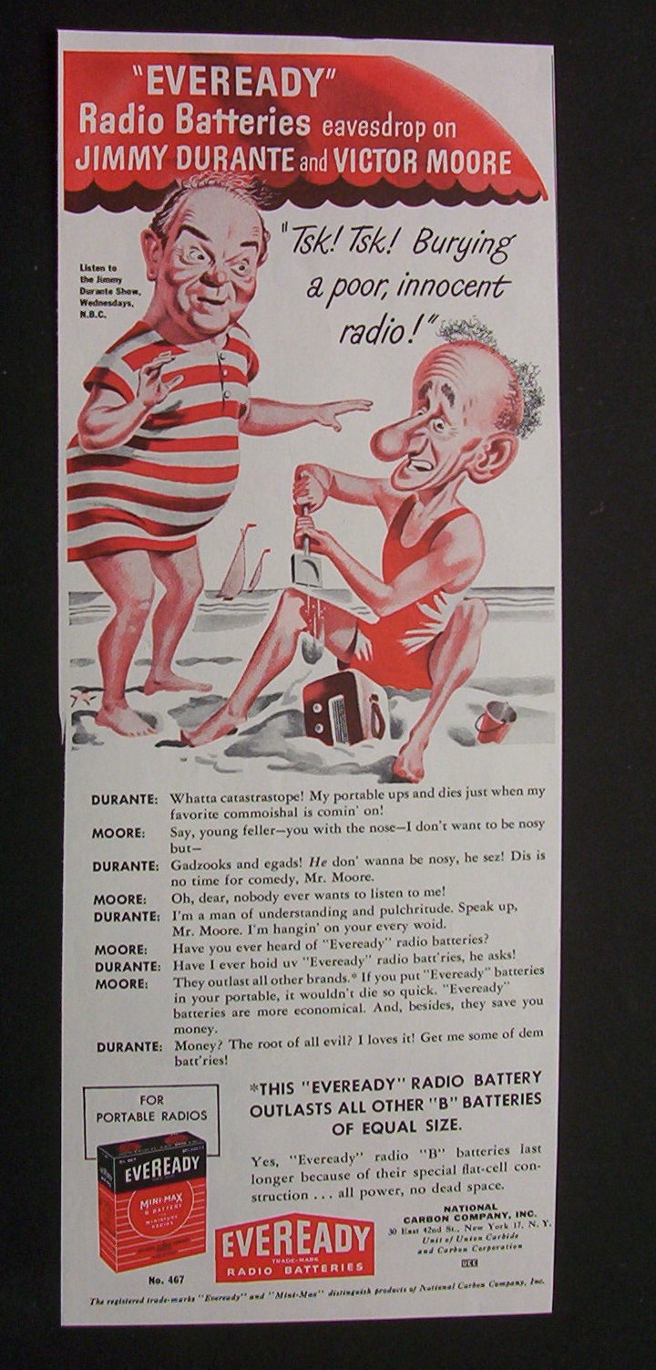 1948 Eveready Batteries w/ Jimmy Durante & Victor Moore