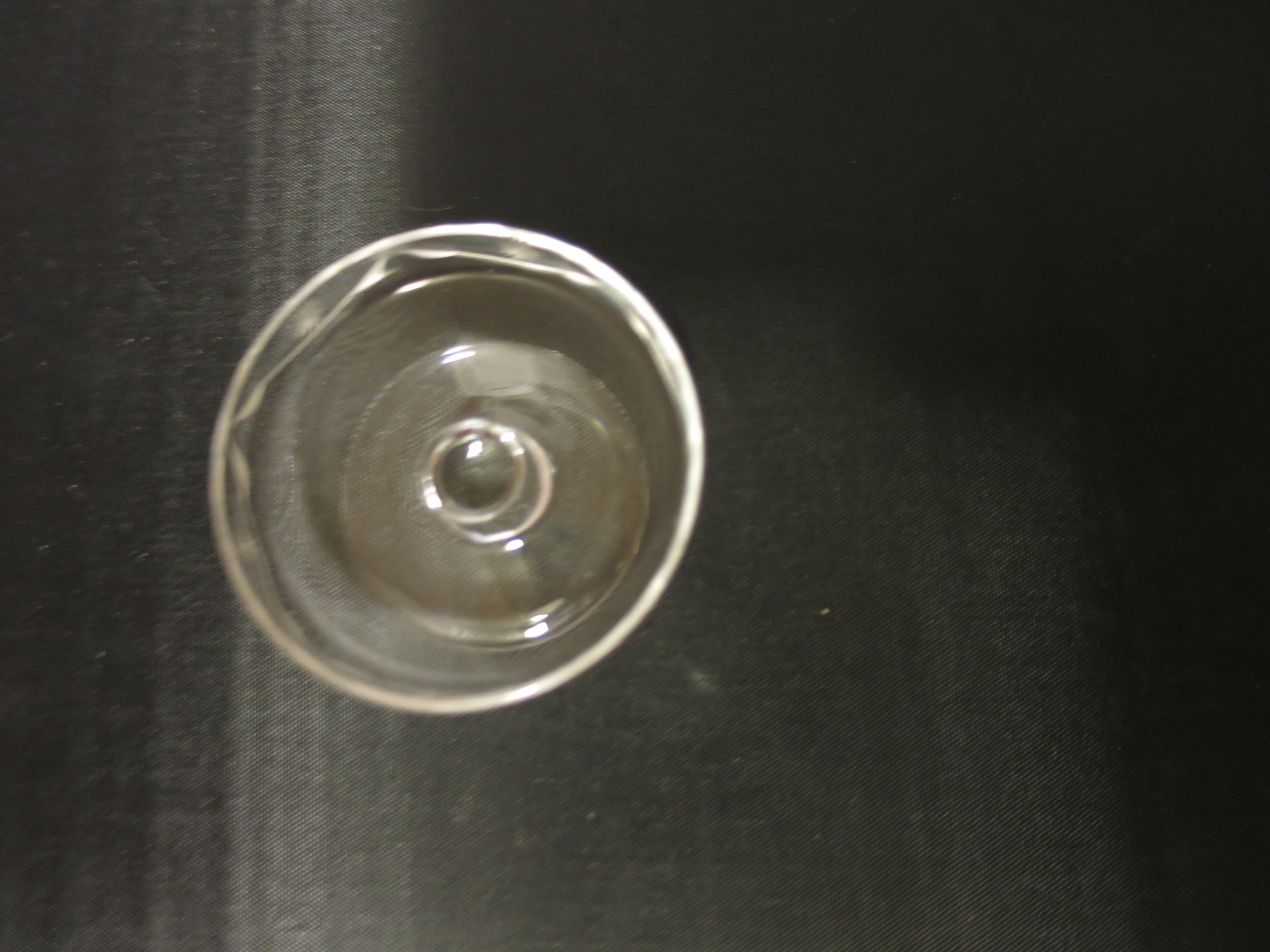 Etched Glass Footed Pedestal Salt Cellar