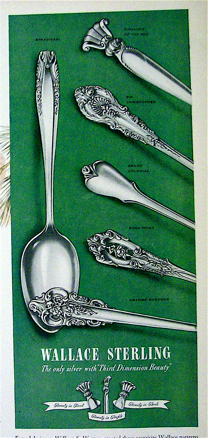 1951 Wallace Sterling Silverware with Rose Point & More