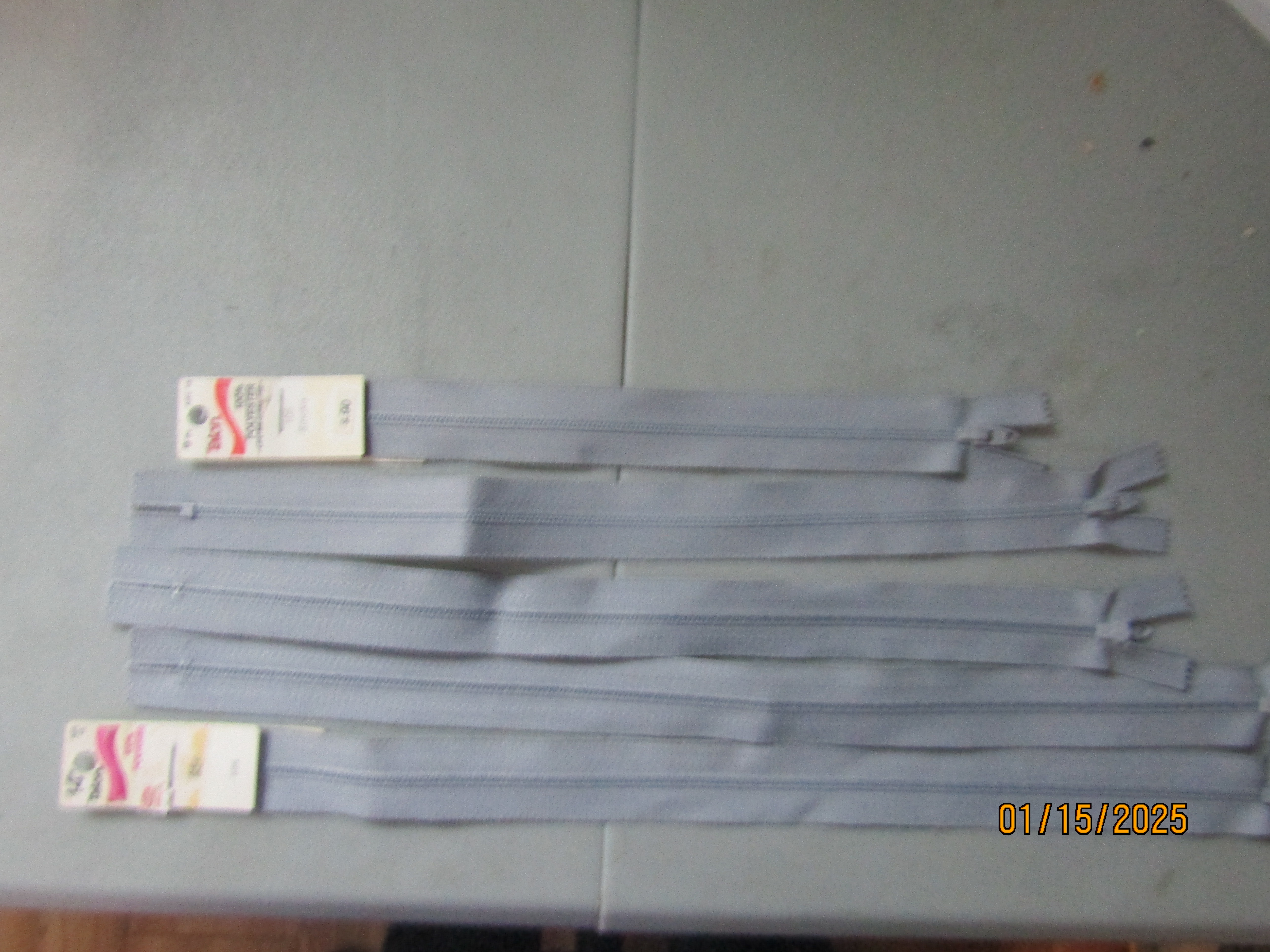 Vintage Various Gray Zippers Lot 8