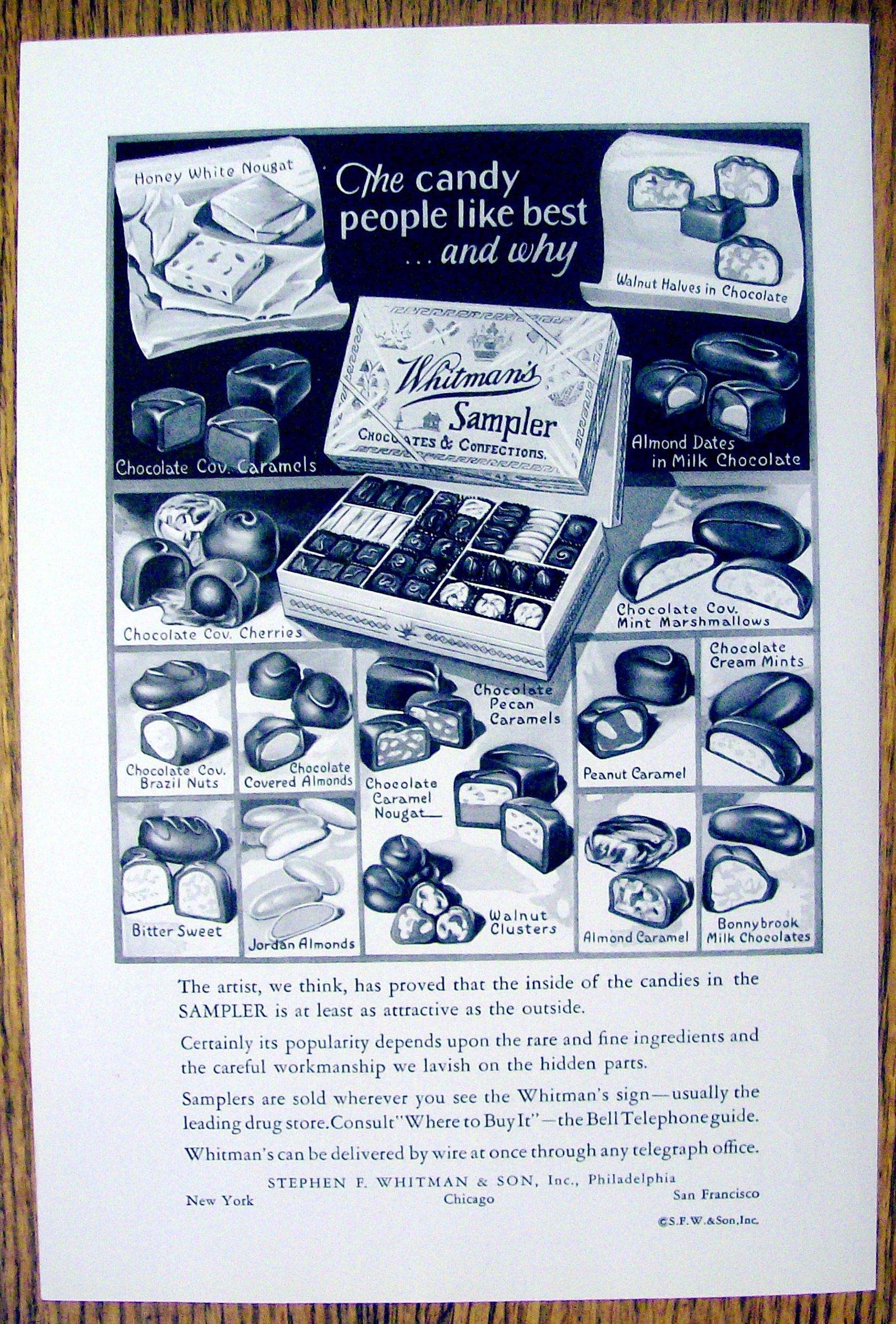 1934 Whitman's Sampler Chocolates & Confections
