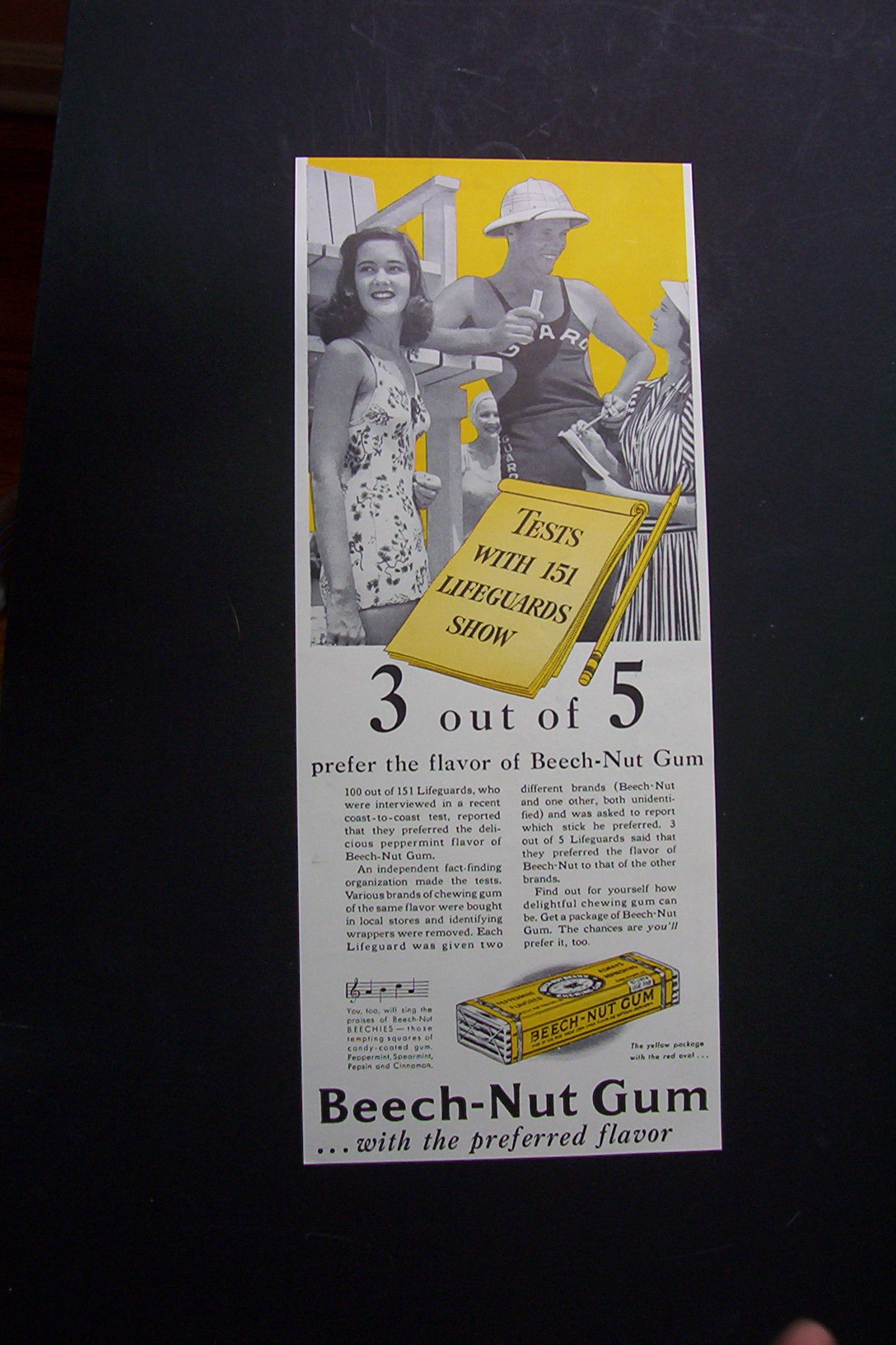 1941 Beech Nut Gum with Lifeguard Talking To Girls
