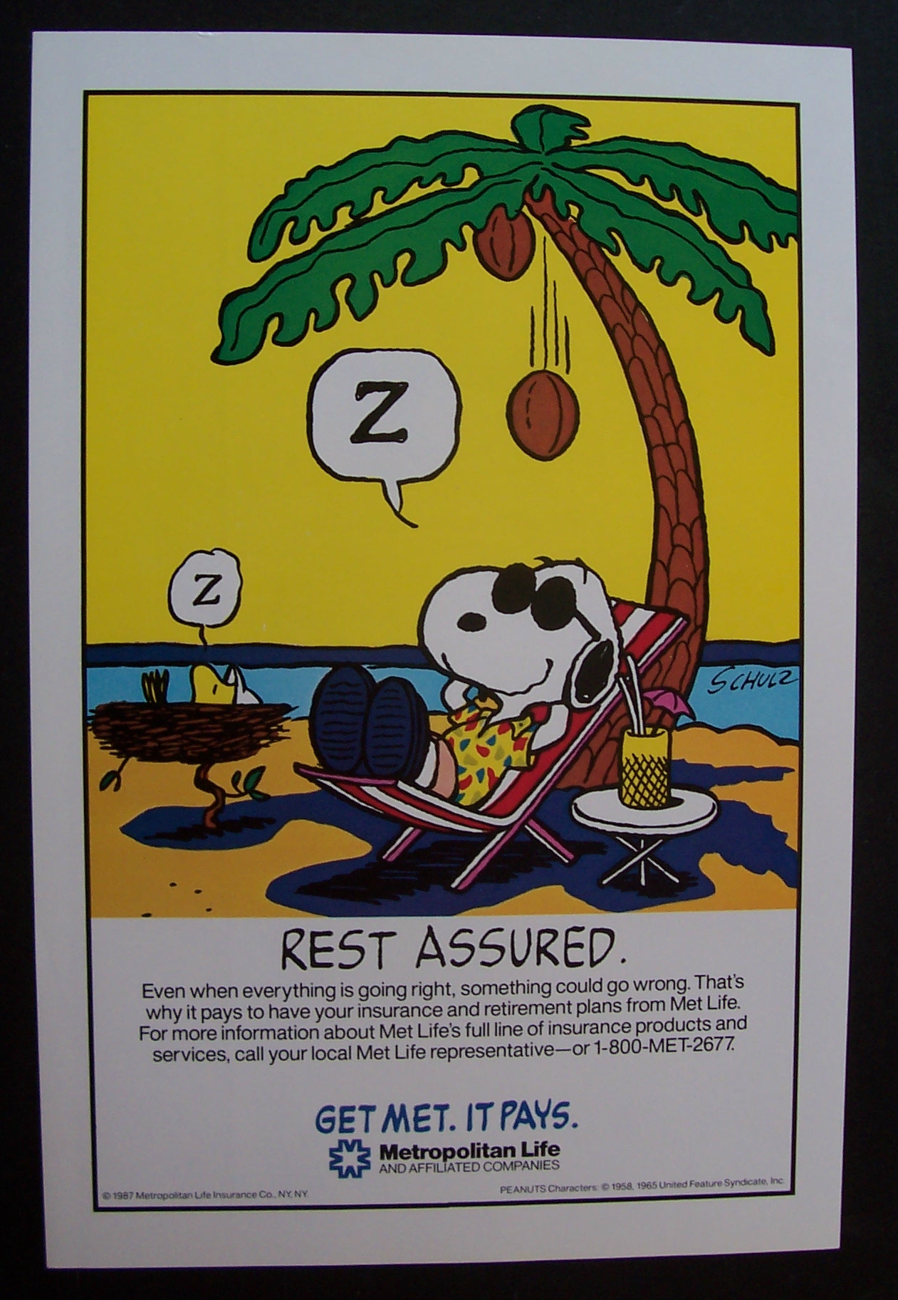 1987 Metropolitan Life Insurance Company w/Snoopy & Sun
