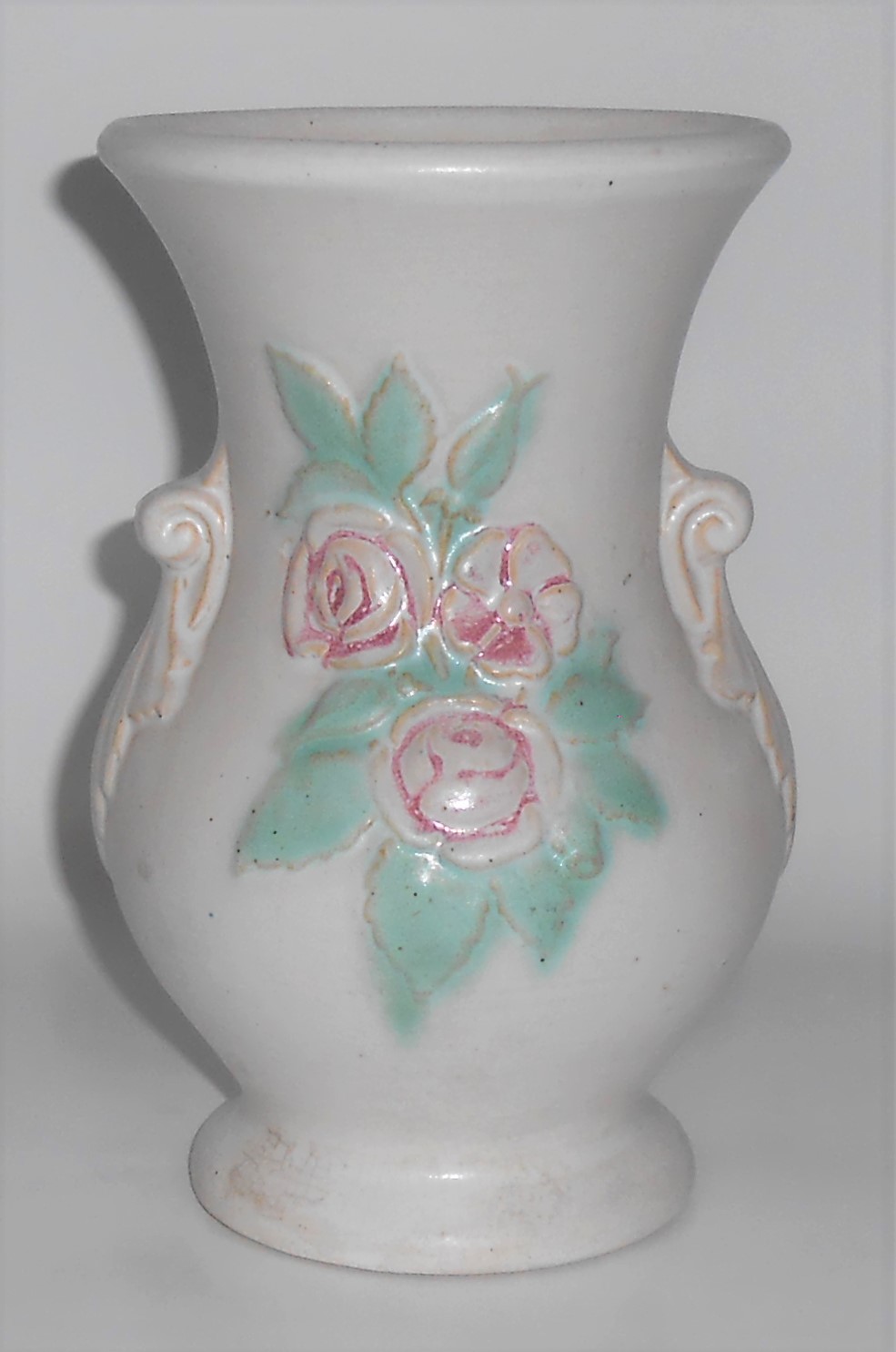 Brush McCoy Pottery 8'' White W/Floral Decoration #741