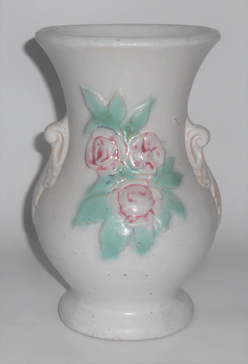 Brush McCoy Pottery 8'' White W/Floral Decoration #741