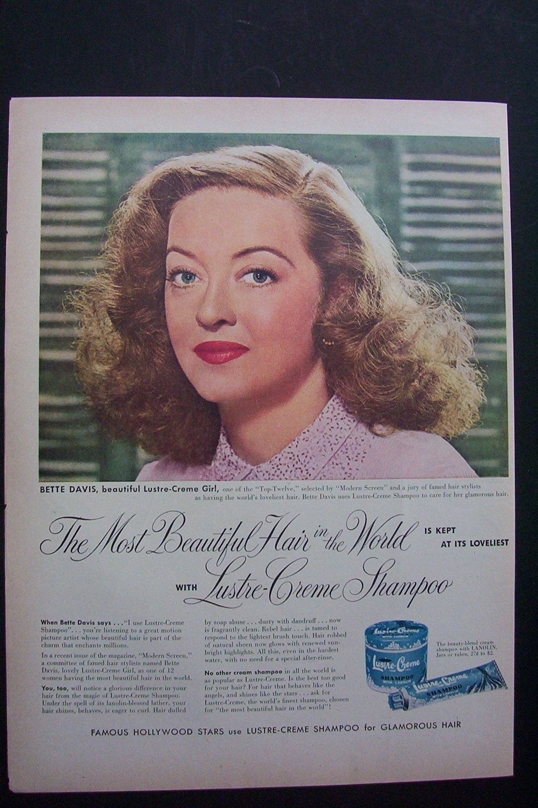 1951 Lustre Creme Shampoo with Bette Davis