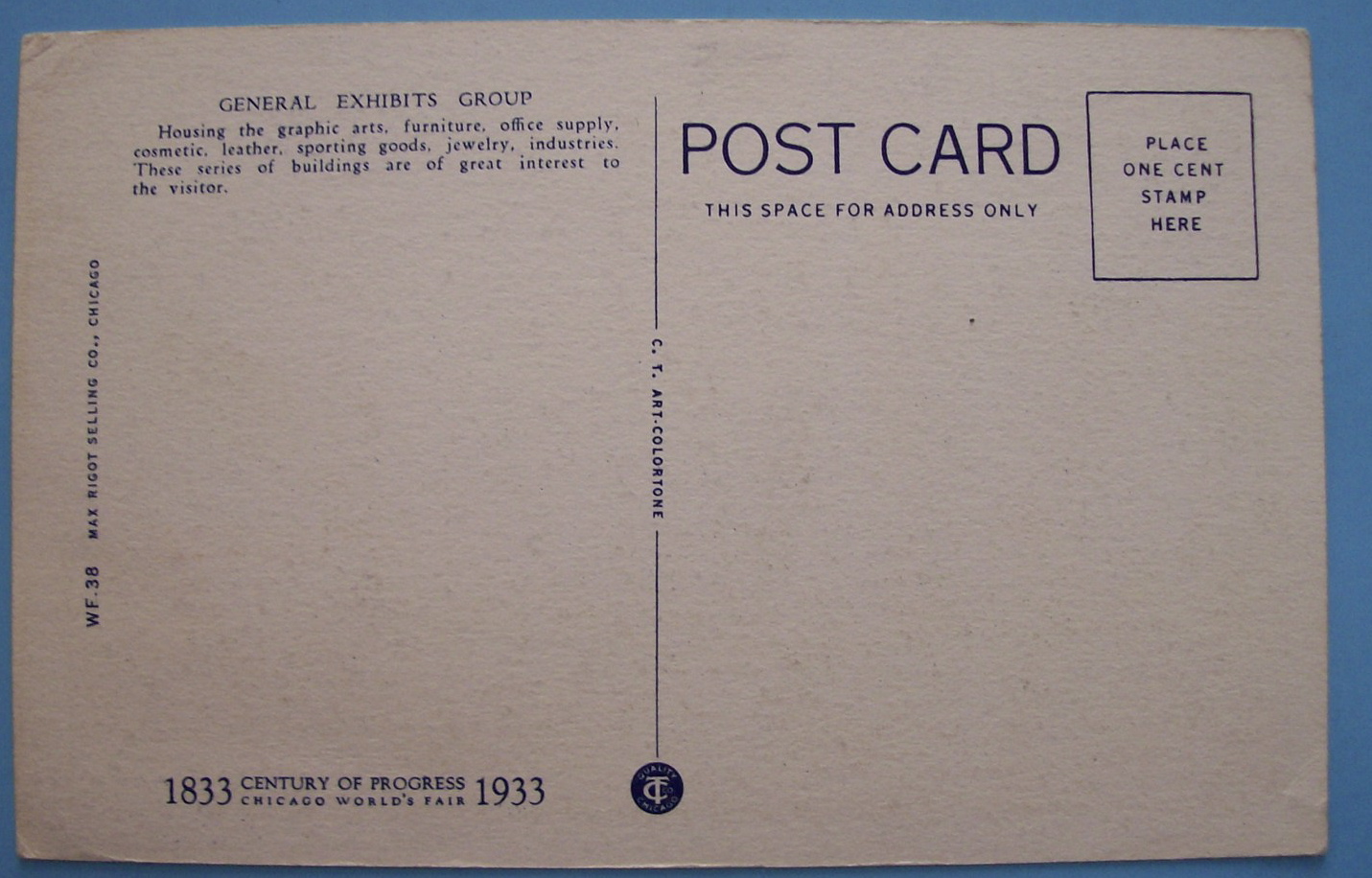General Exhibits Group Postcard (1933 Chicago Fair)