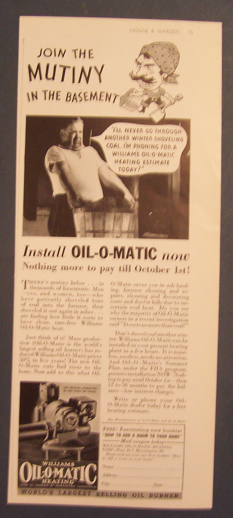 1936  Williams Oil -O-Matic Heating