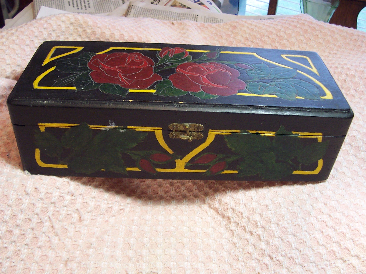 Flemish Art Co Painted Wood Box