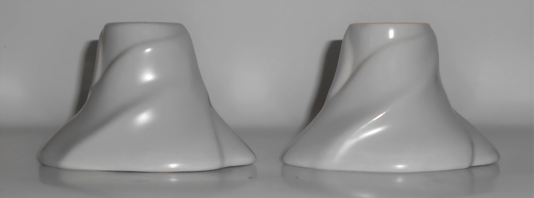 Franciscan Catalina Pottery Floral Grey Candlestick Set
