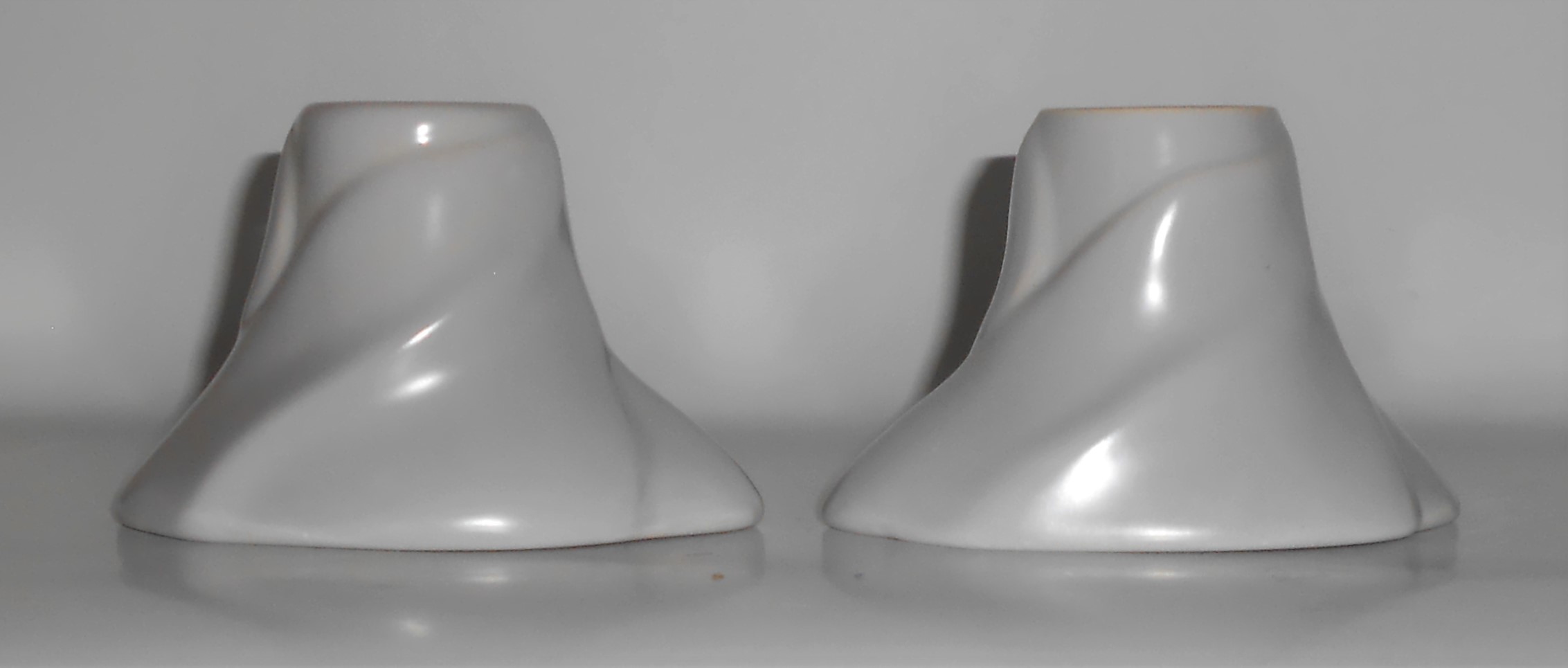 Franciscan Catalina Pottery Floral Grey Candlestick Set