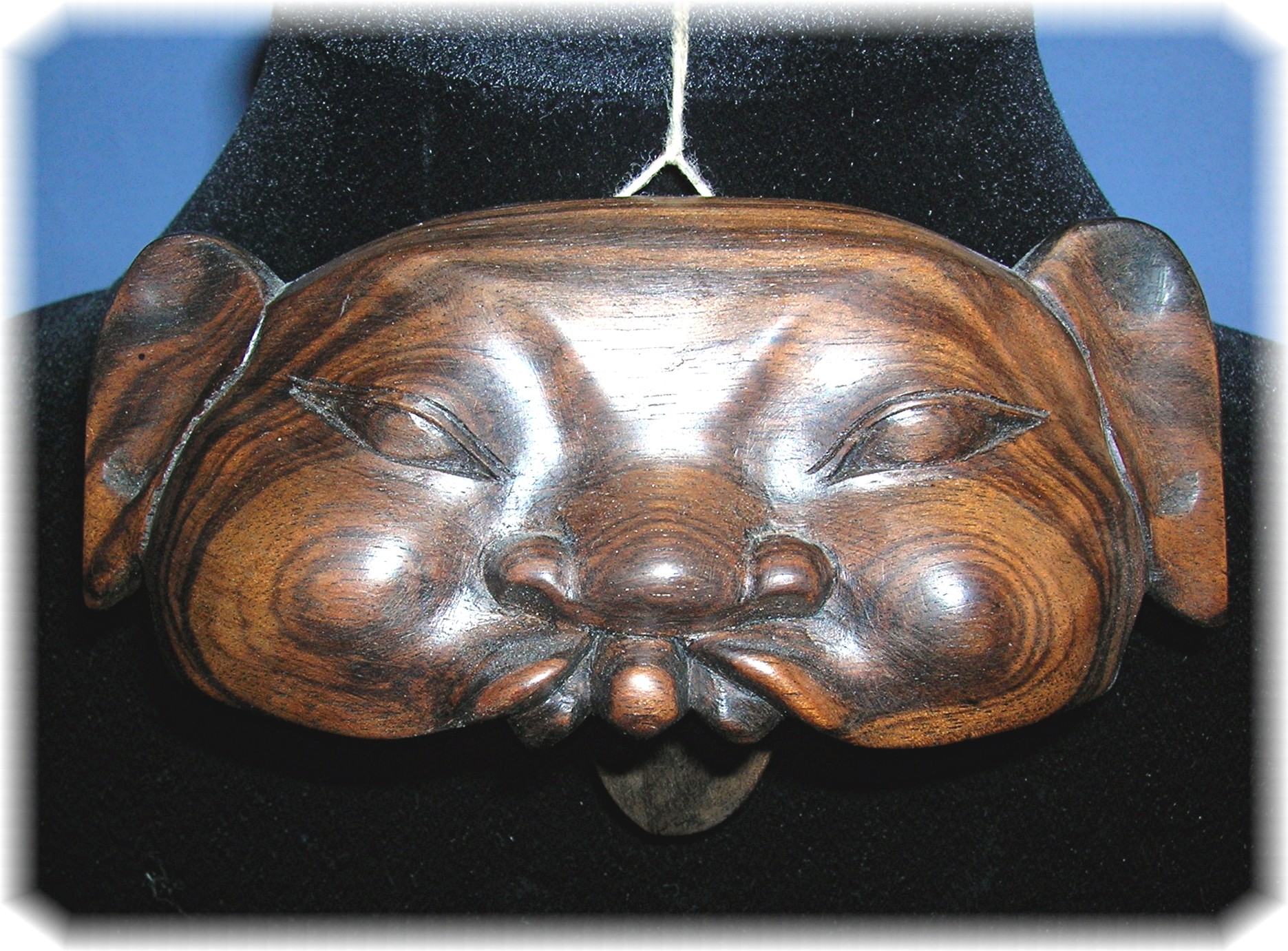 Oriental Wooden  Face With Tonge Ornament