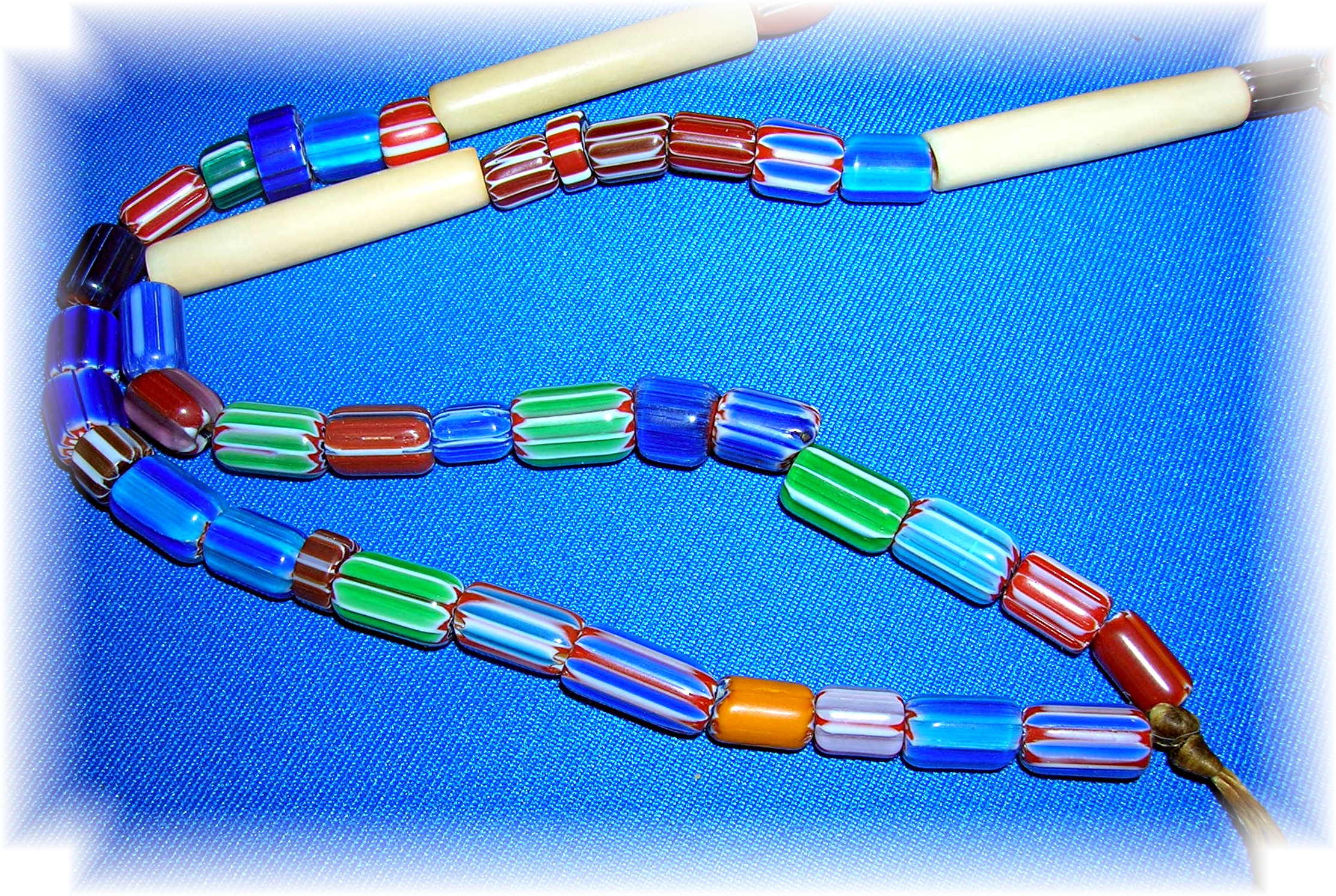 Native American Red Heart Glass and Bone Trade Beads 28