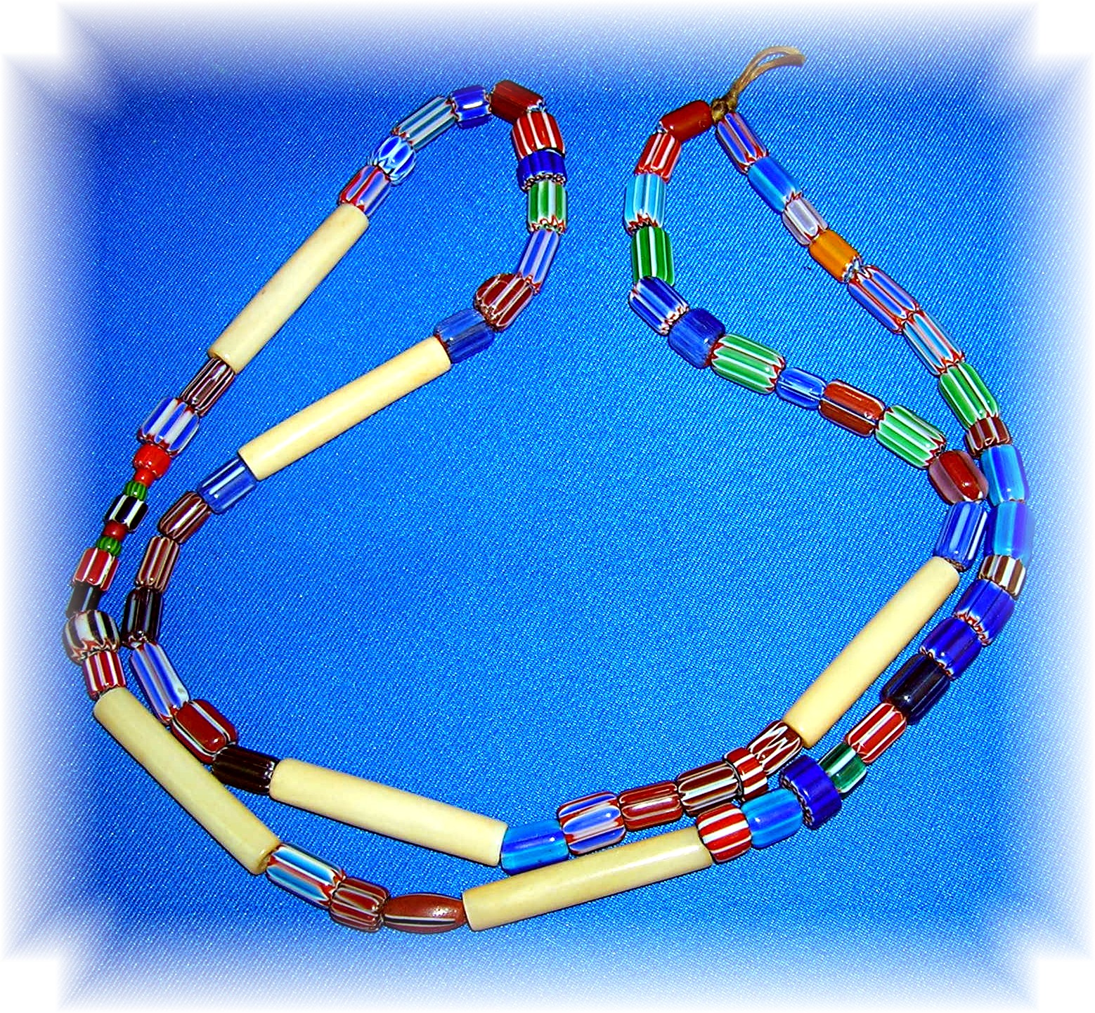 Native American Red Heart Glass and Bone Trade Beads 28