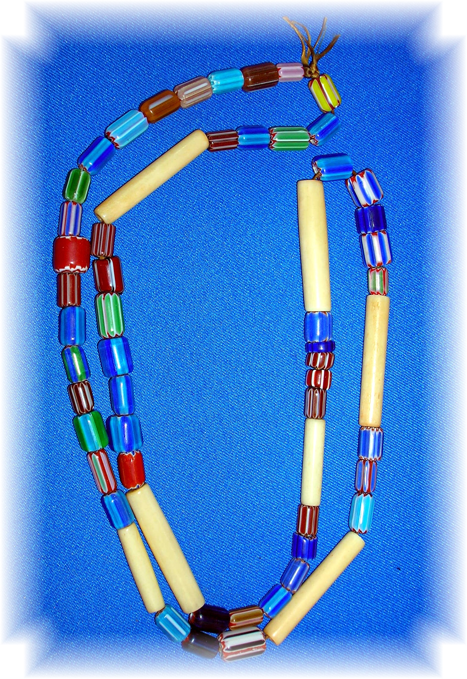 Native American Red Heart Glass and Bone Trade Beads 28