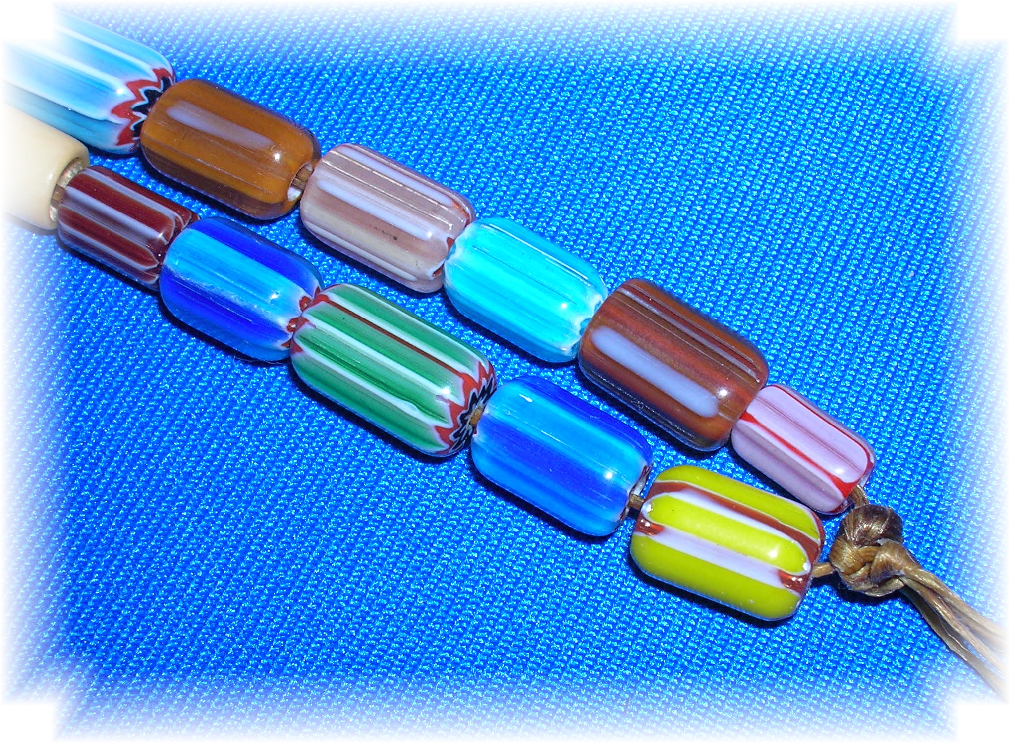 Native American Red Heart Glass and Bone Trade Beads 28