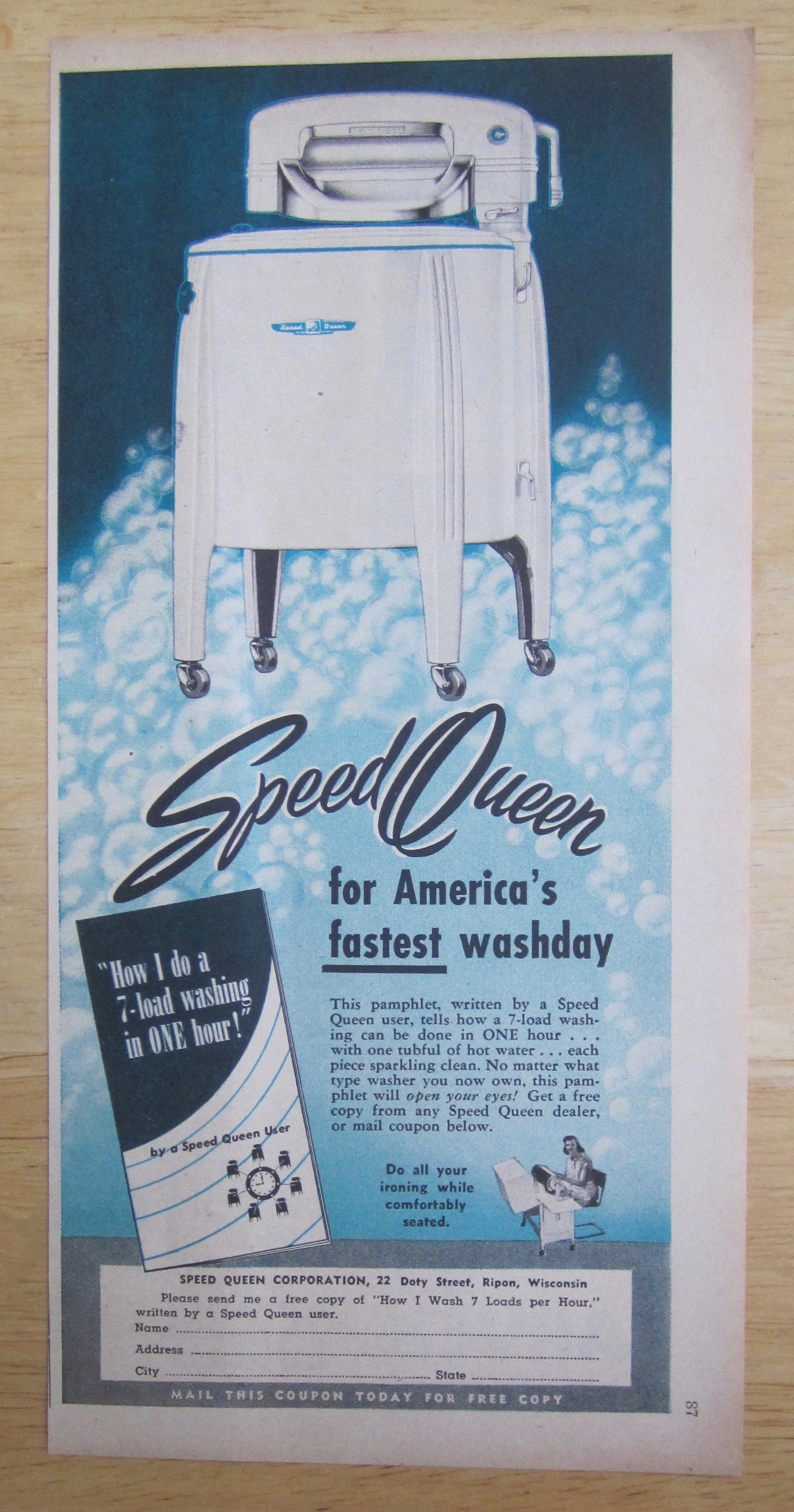 1950 Speed Queen Washing Machine with 7 Load Washing