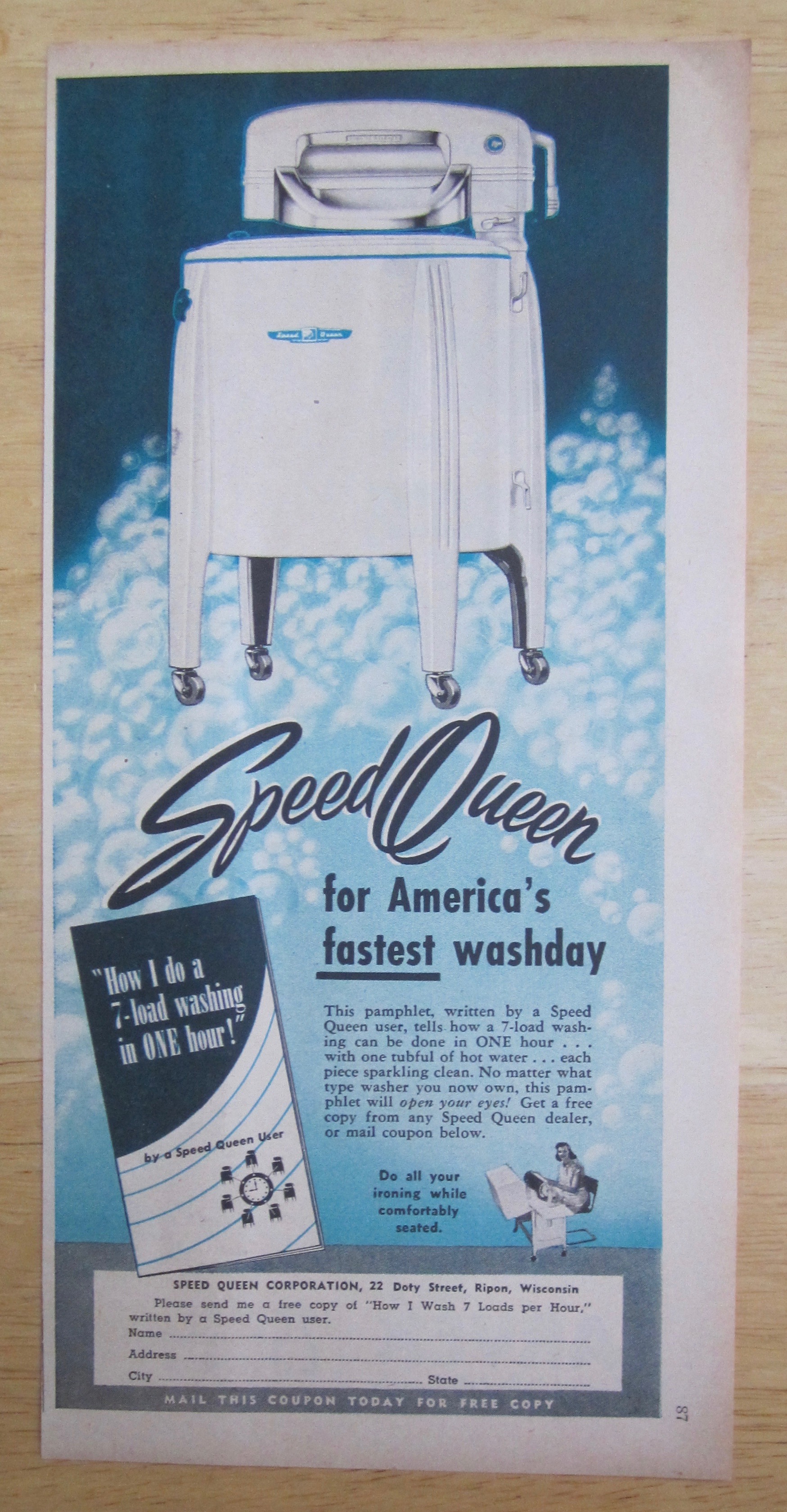 1950 Speed Queen Washing Machine with 7 Load Washing