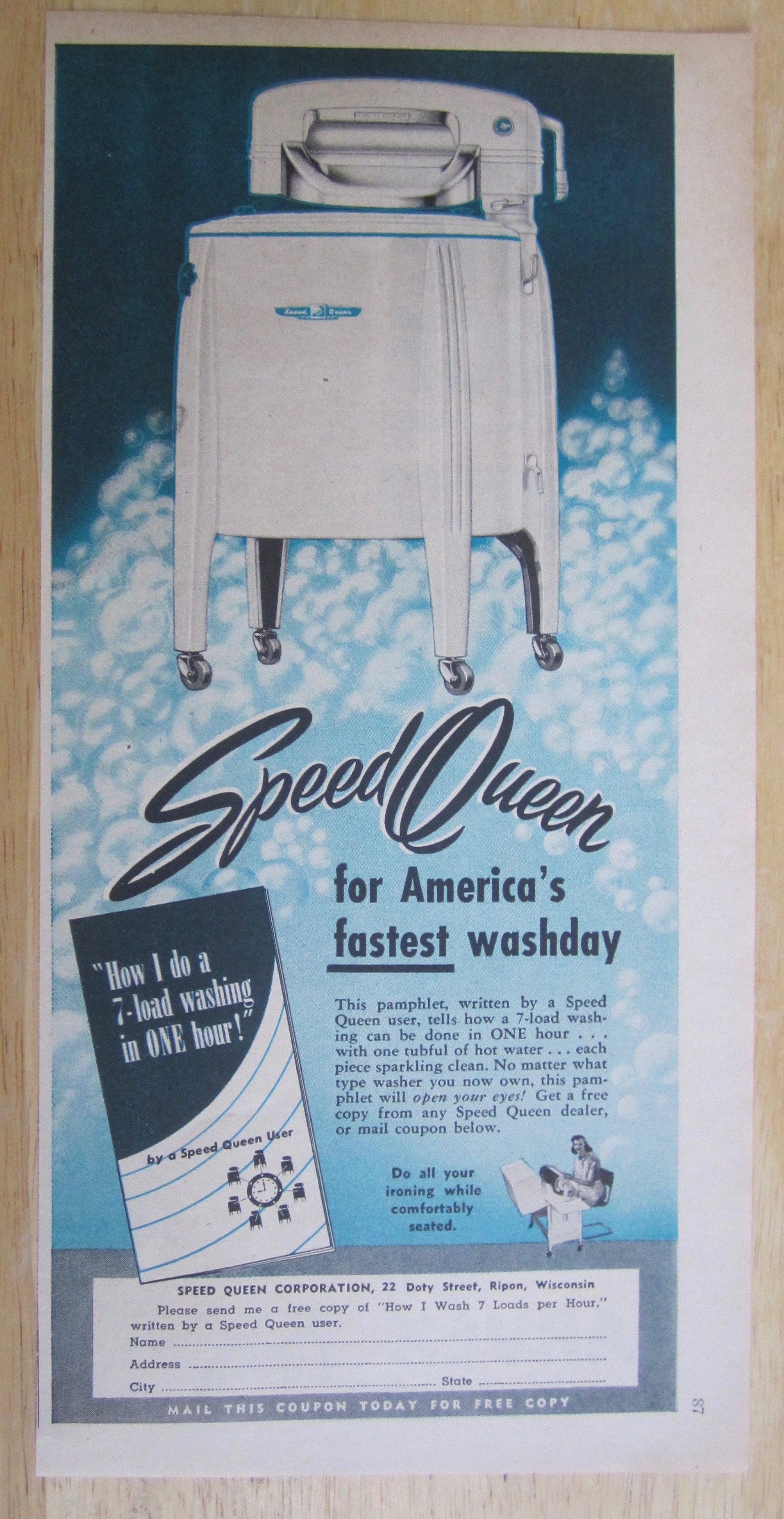 1950 Speed Queen Washing Machine with 7 Load Washing