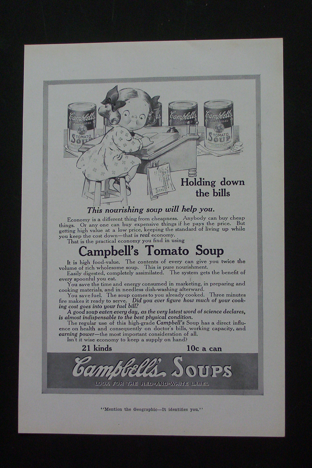 1916 Campbell Soup with Campbell Kid at School