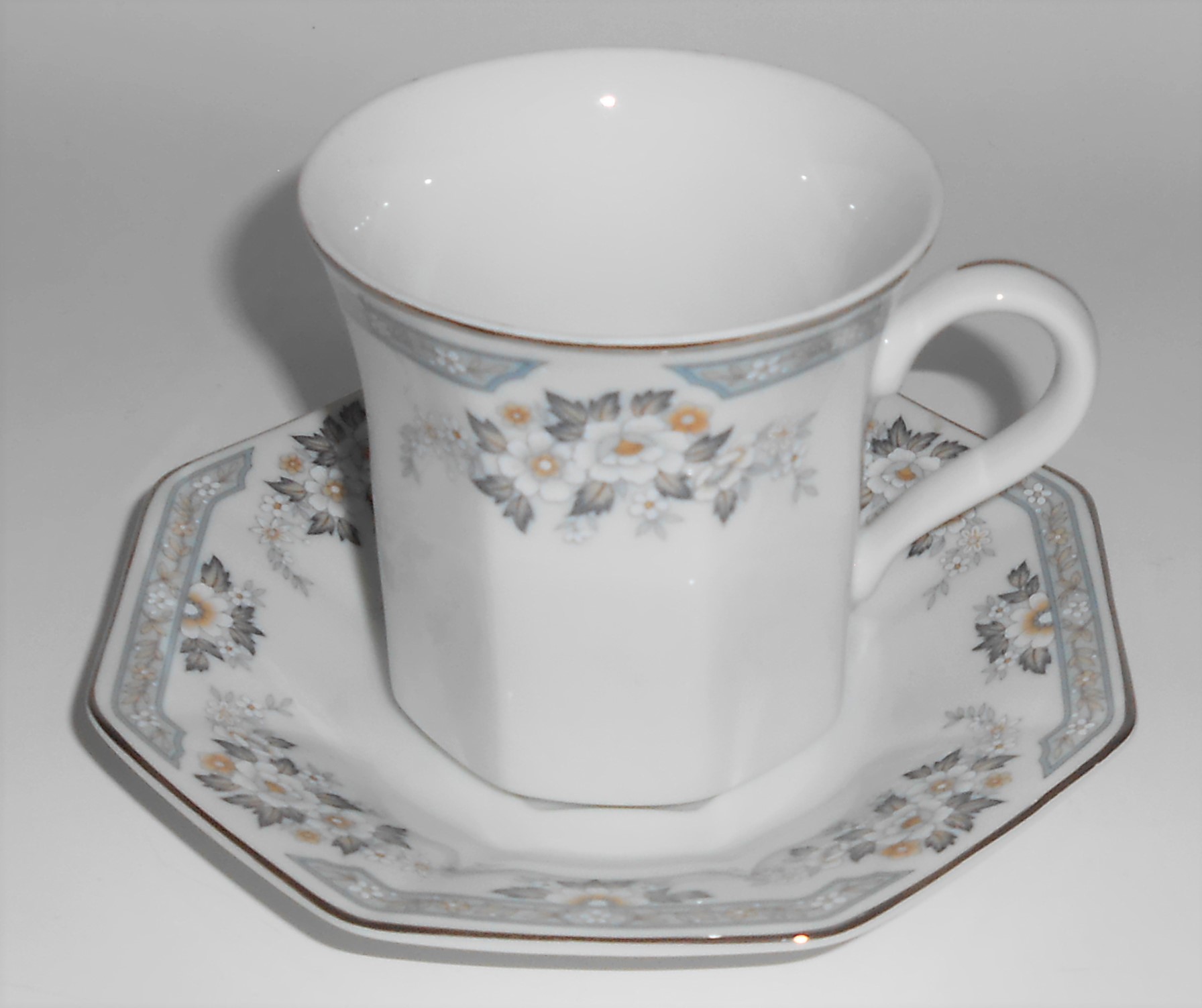 Mikasa Fine China Platinum Band Dana Cup & Saucer Set