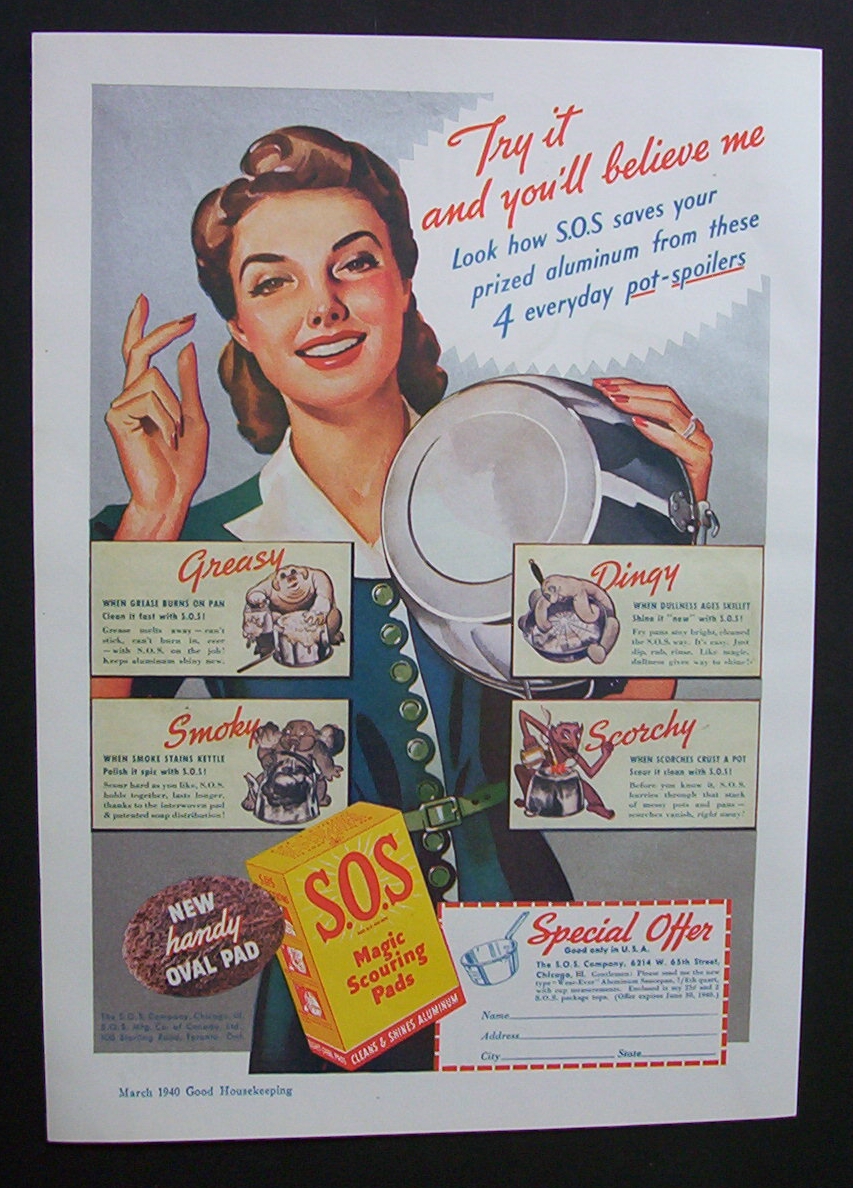 1940  S.O.S.  Magic  Scouring  Pads