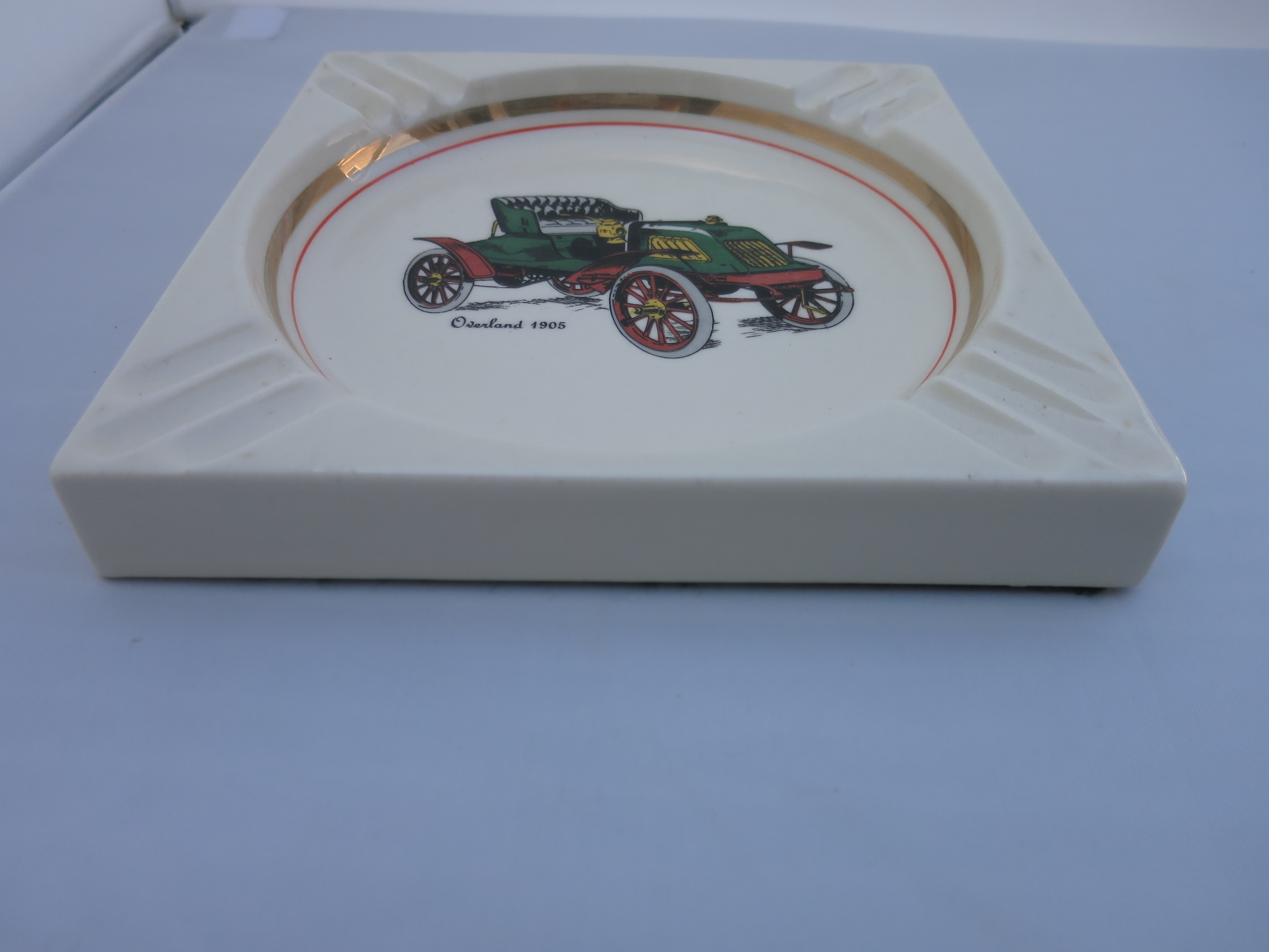 Overland 1905 Car Ashtray by Hyalyn Potteries 1940s to 1950s