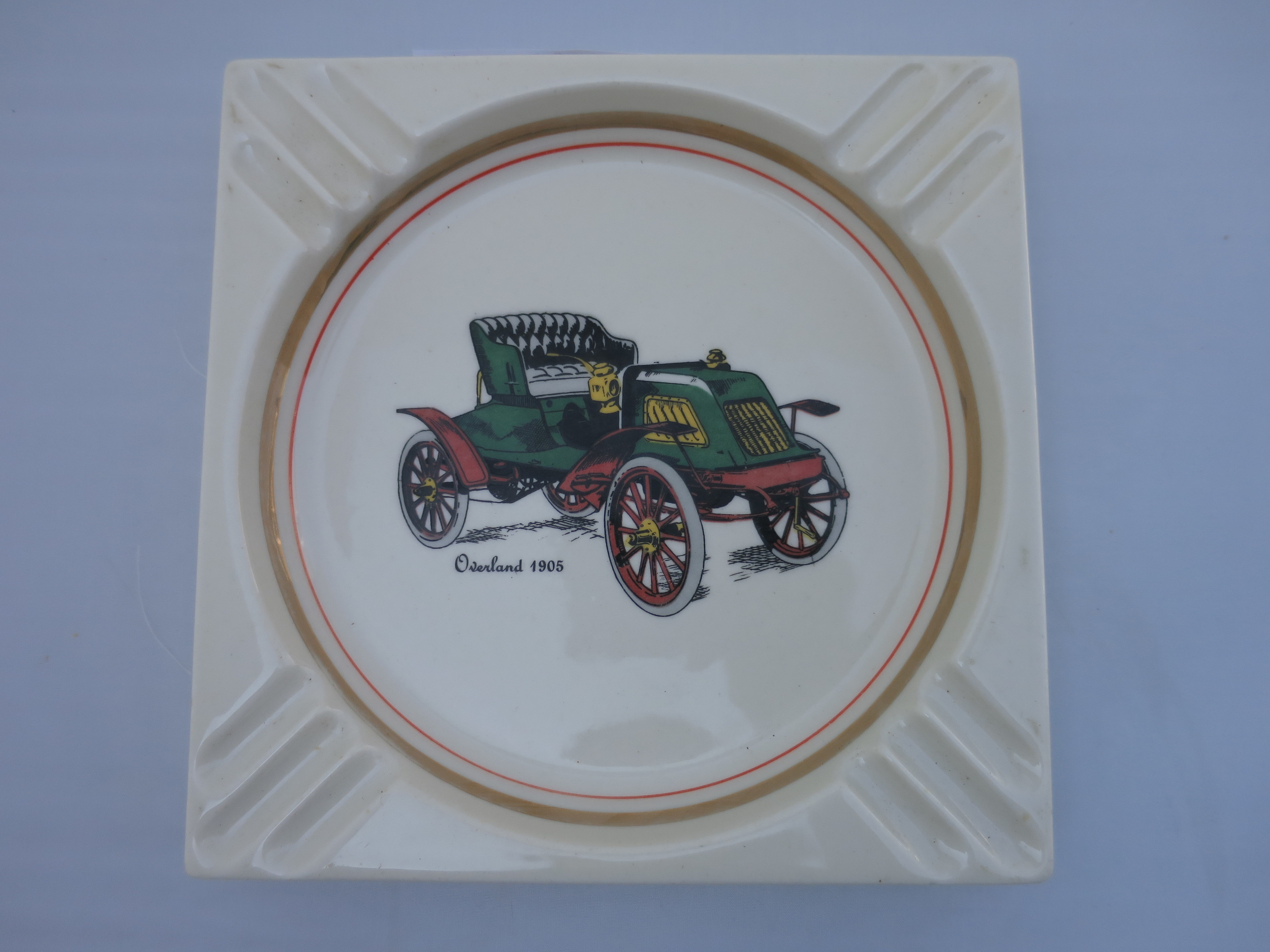 Overland 1905 Car Ashtray by Hyalyn Potteries 1940s to 1950s