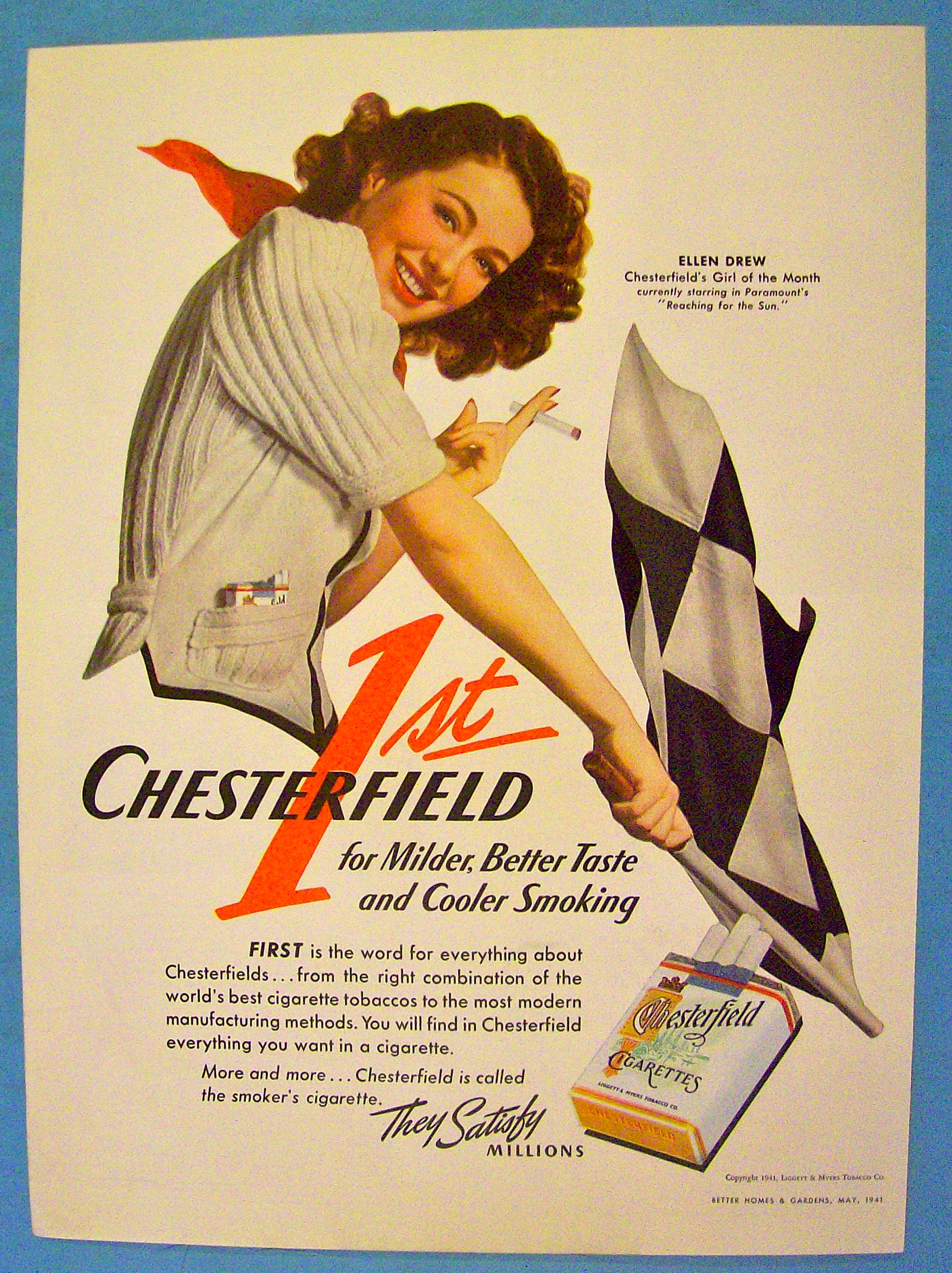 1941 Chesterfield Cigarettes with Ellen Drew