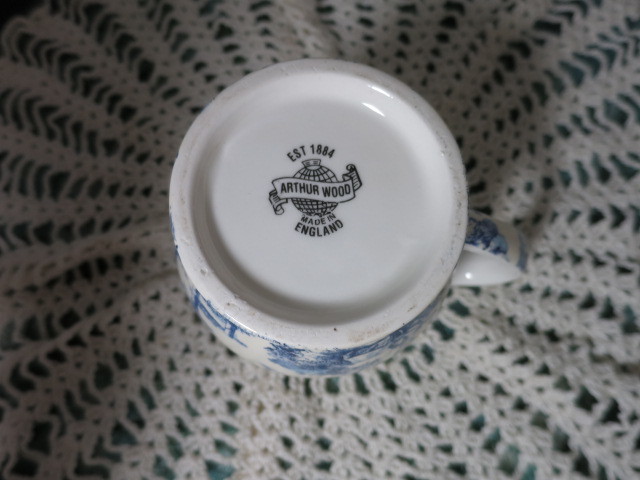 Arthur Wood Creamer Blue and White Countryside Chintz England