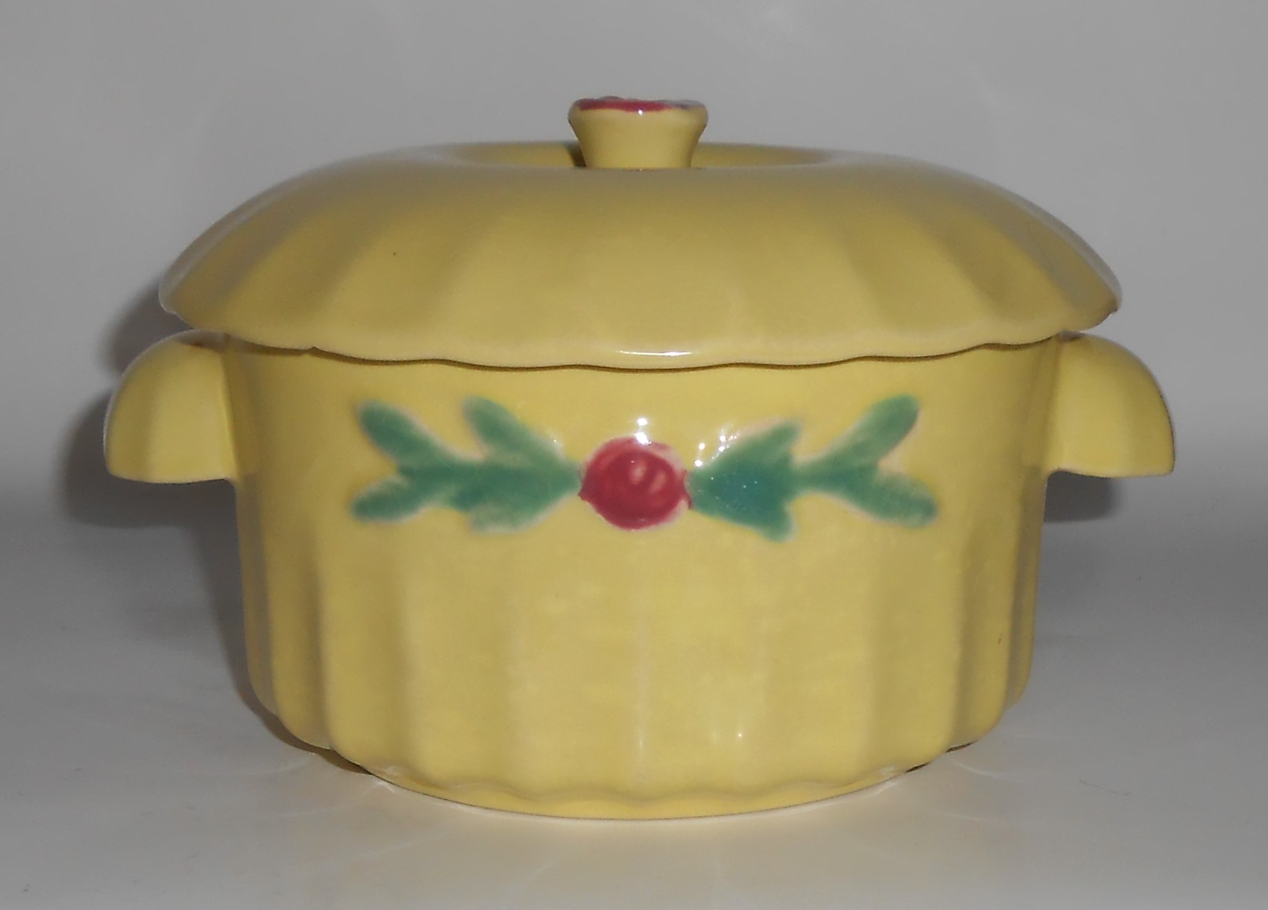 Coors Pottery Rosebud Yellow Small Dutch Casserole