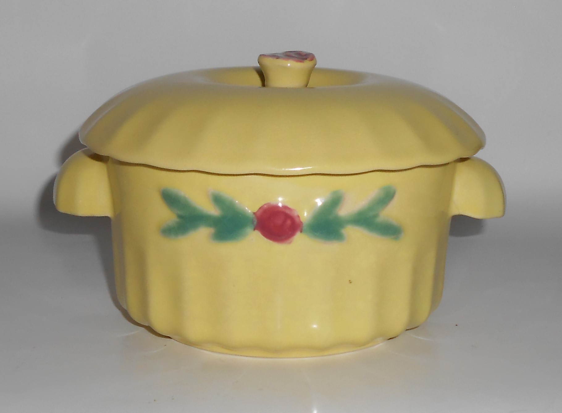 Coors Pottery Rosebud Yellow Small Dutch Casserole
