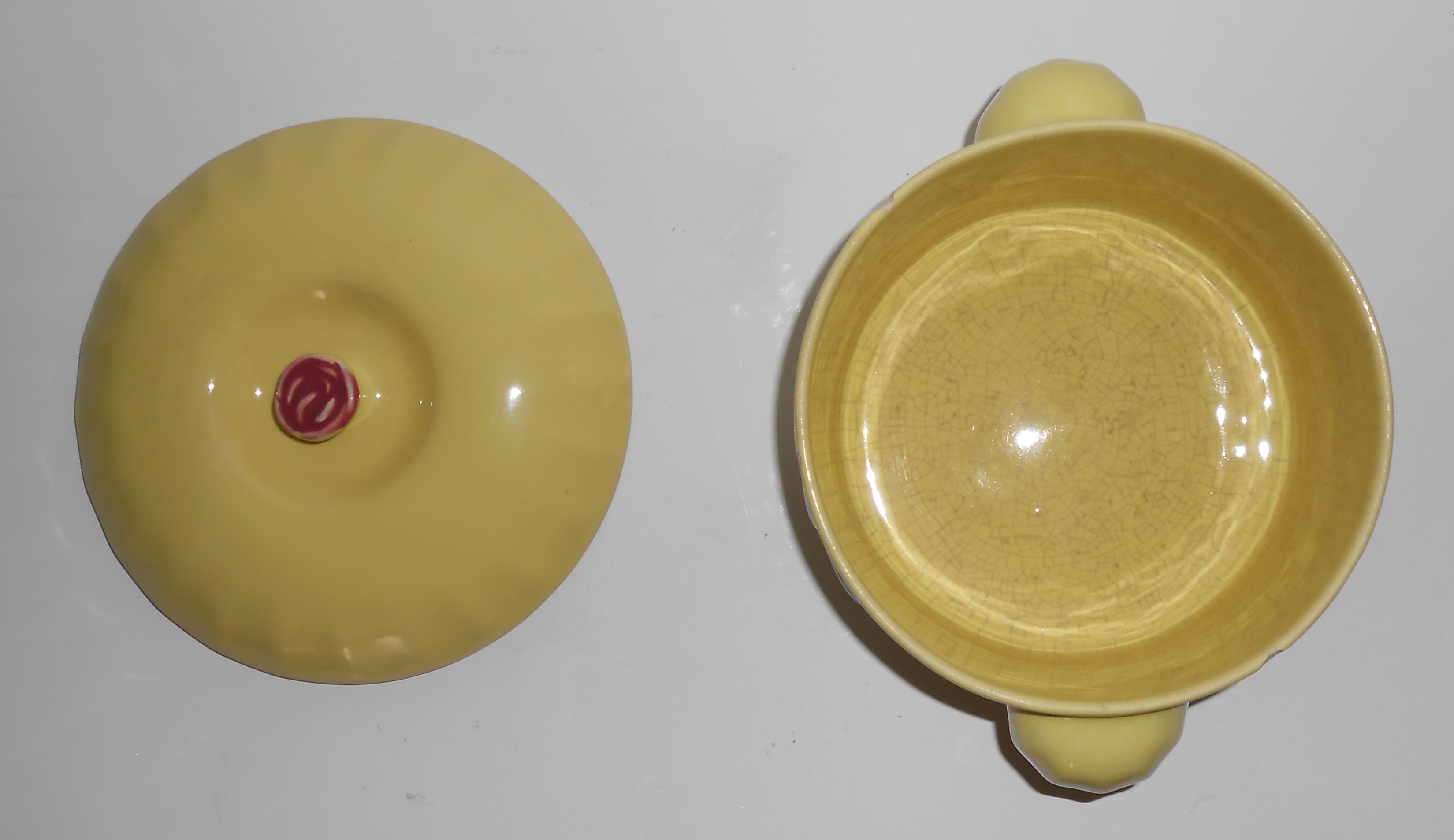 Coors Pottery Rosebud Yellow Small Dutch Casserole