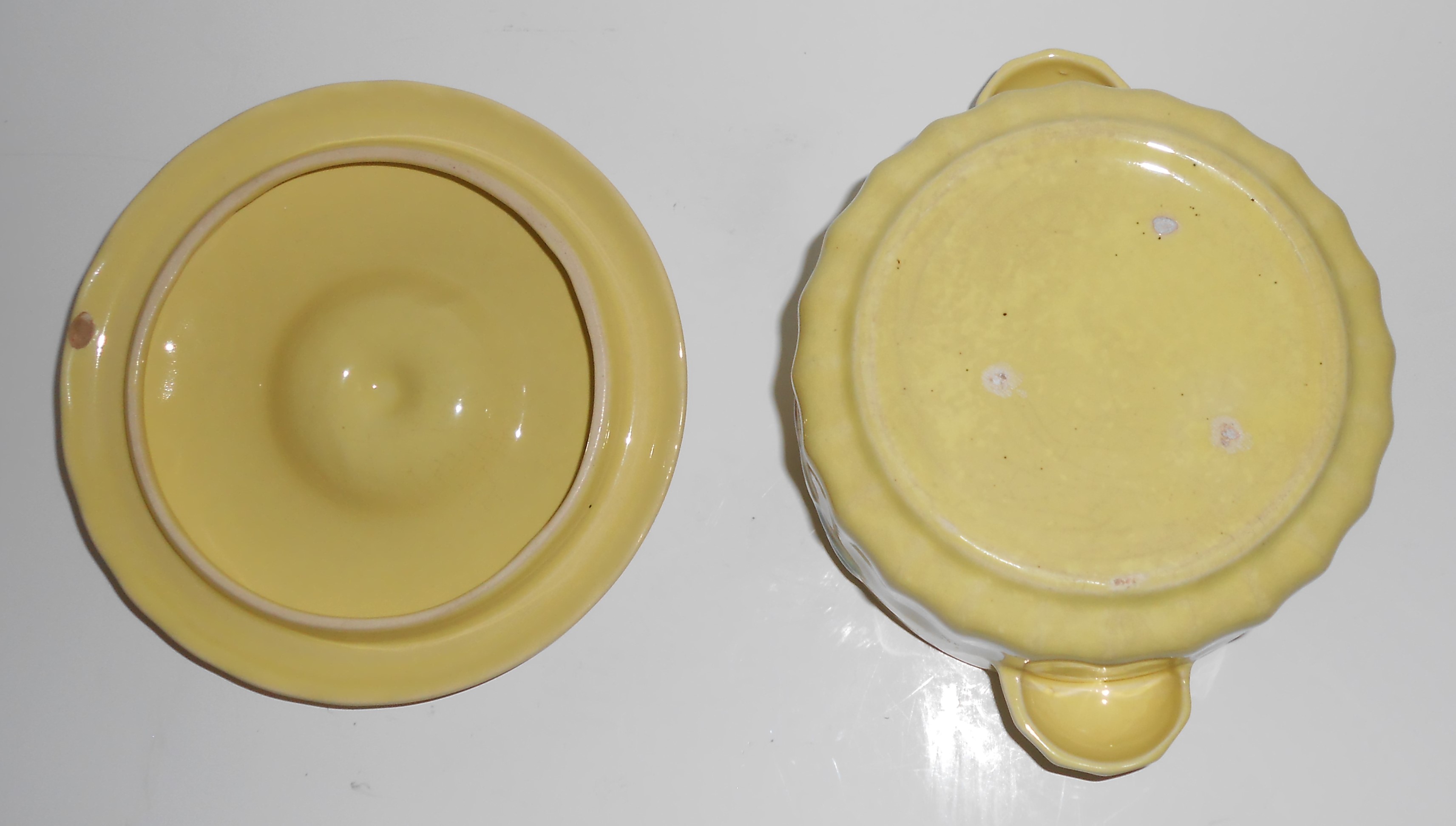 Coors Pottery Rosebud Yellow Small Dutch Casserole