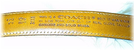 COACH Leather Belt Mans Light Tan 32 Inch