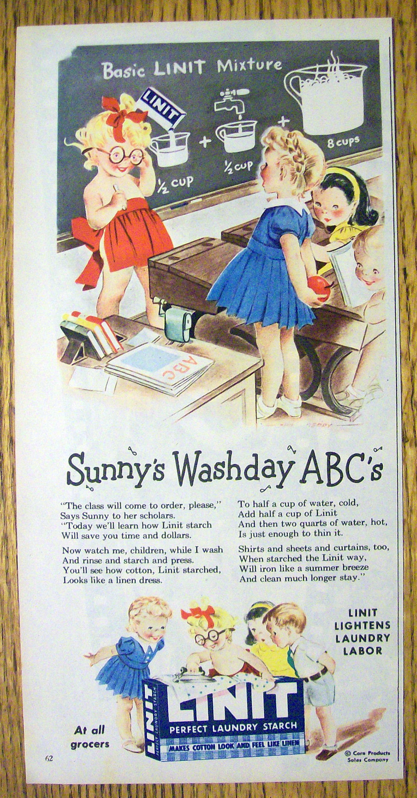 1945 Linit Laundry Starch