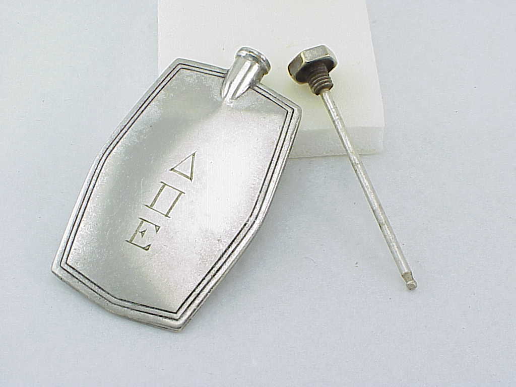 Delta Pi Epsilon Sorority Fraternity Silver Perfume Snuff Purse Bottle