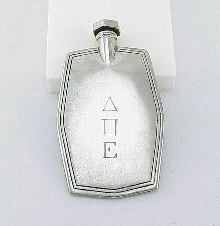 Delta Pi Epsilon Sorority Fraternity Silver Perfume Snuff Purse Bottle