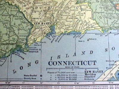 1904 Map Connecticut And New York