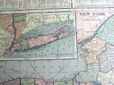 1904 Map Connecticut And New York