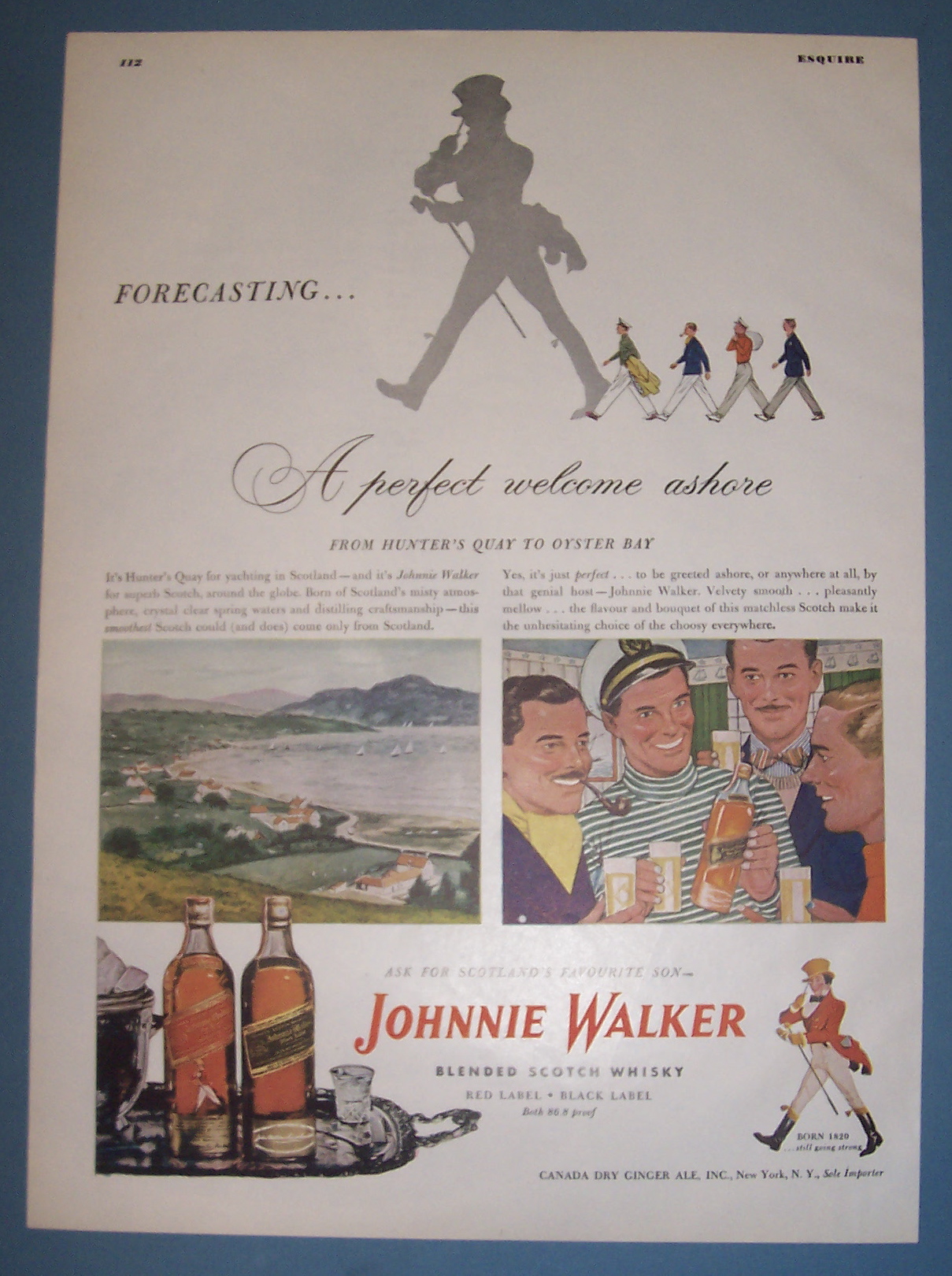 1948 Johnnie Walker Whiskey with Perfect Welcome Ashore