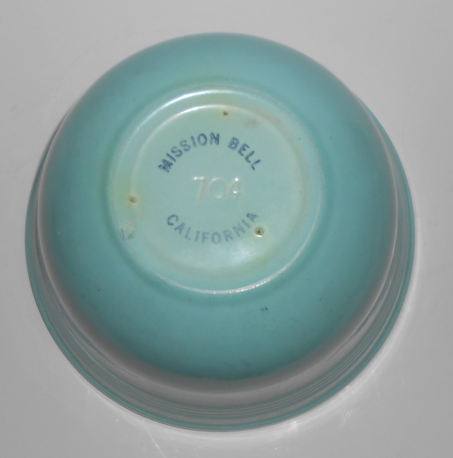 Metlox Pottery Mission Bell Satin Turquoise Bands Mixin