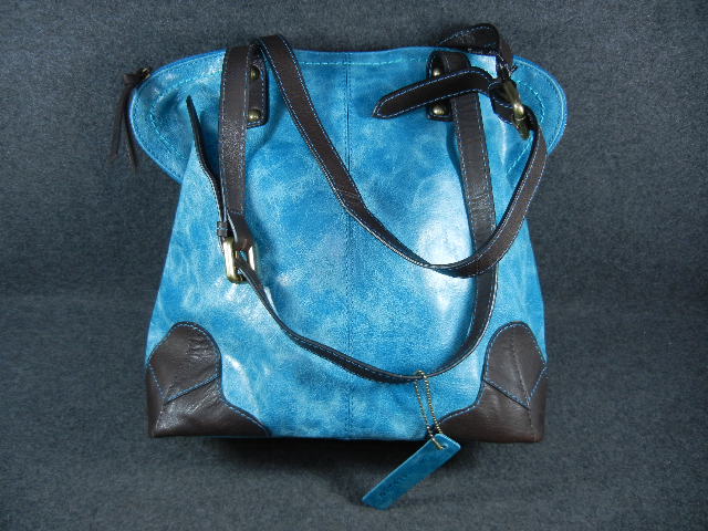 Nino Bossi Galaxy Teal  Leather Bag