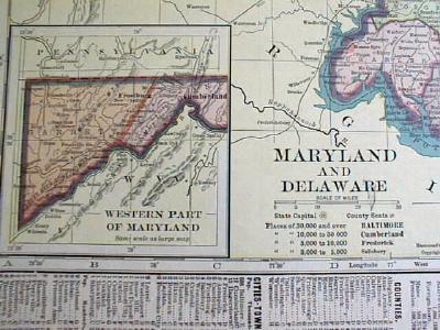 1904 Map Maryland Delaware Ohio
