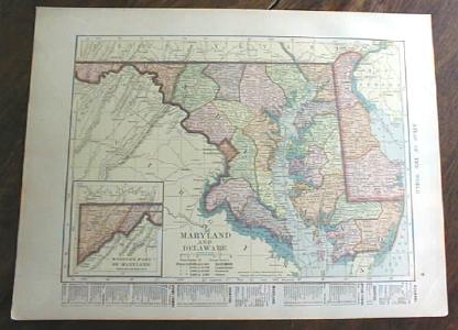 1904 Map Maryland Delaware Ohio